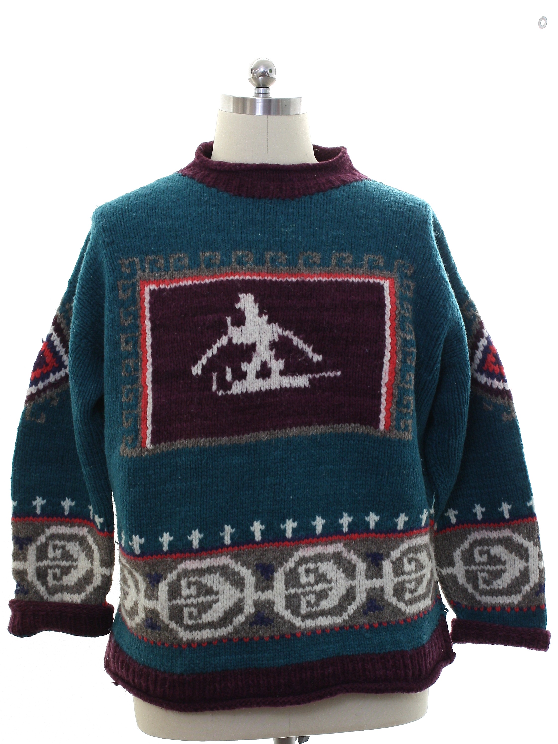 Retro 80's Sweater: Late 80s or Early 90s -World Class Inc.- Mens ...