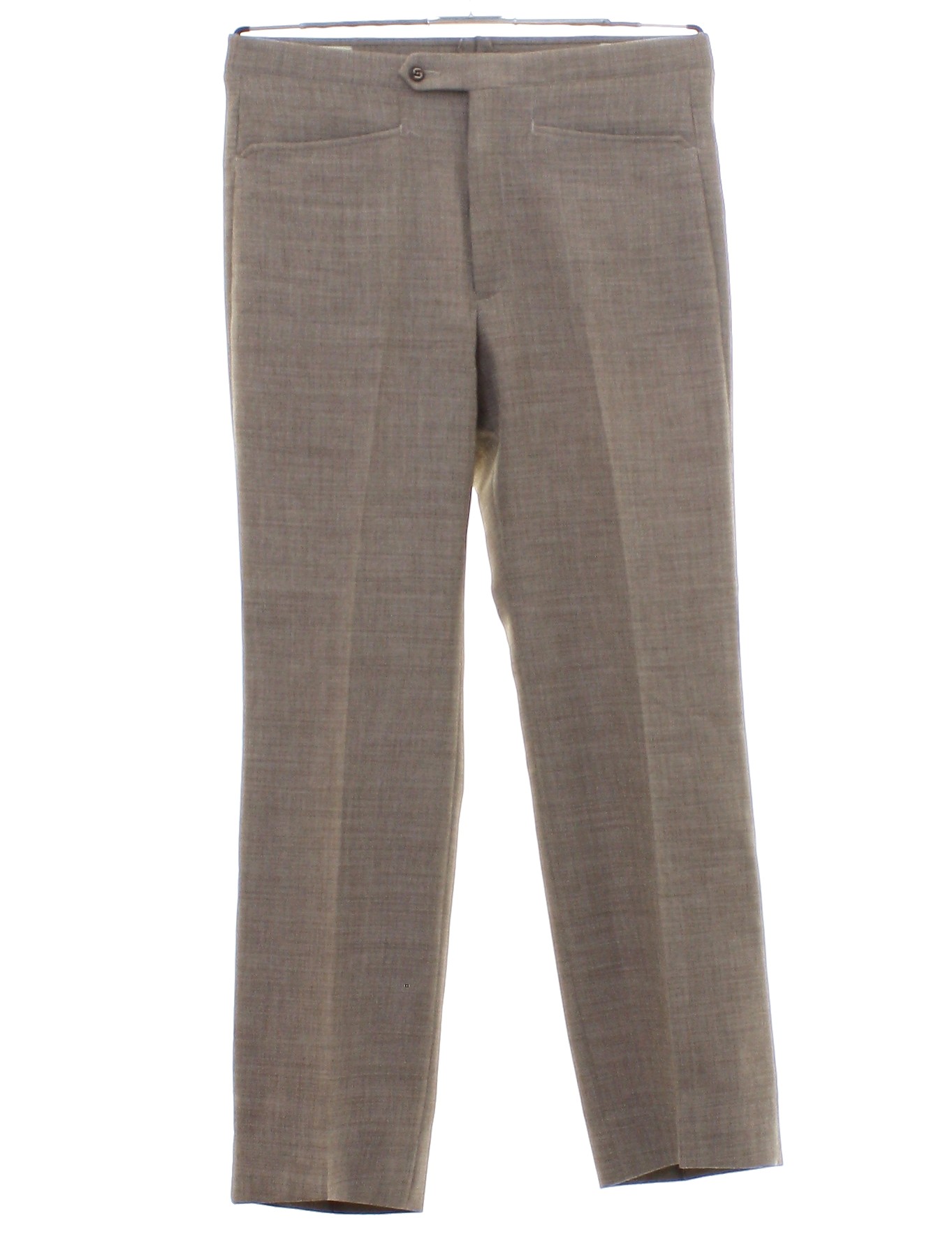 1970s Vintage Pants: 70s -Sansabelt- Mens heathered tan brown solid ...