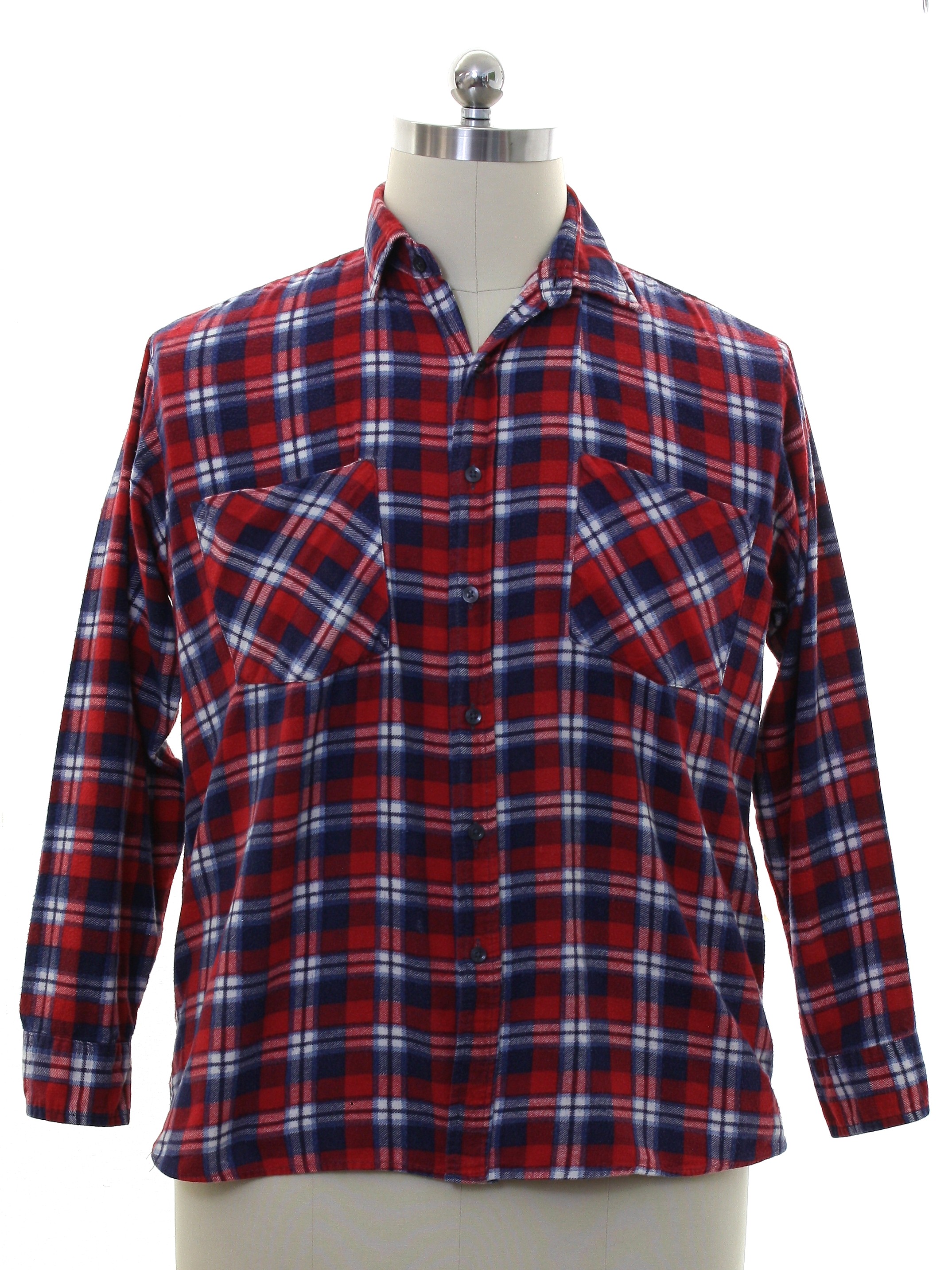 mens red and white flannel shirt