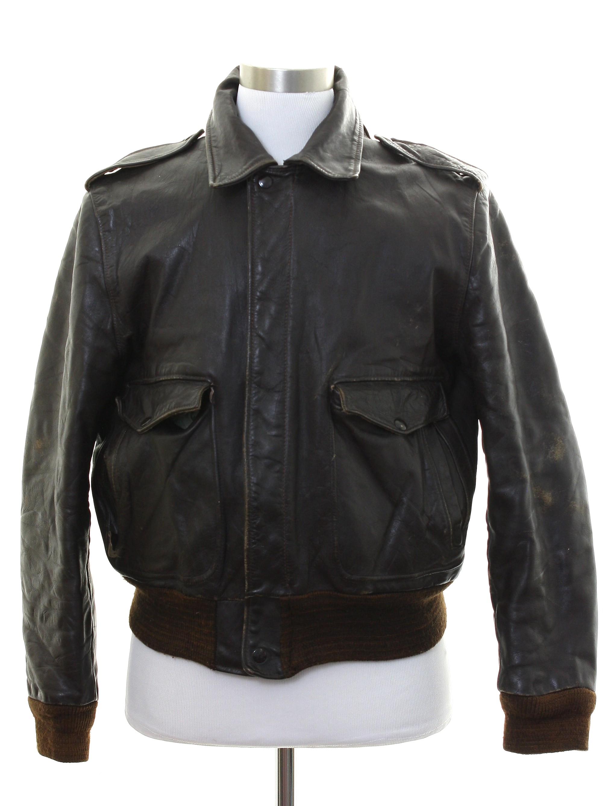 Retro 1960's Leather Jacket (Care Label) : Early 60s -Care Label- Mens ...