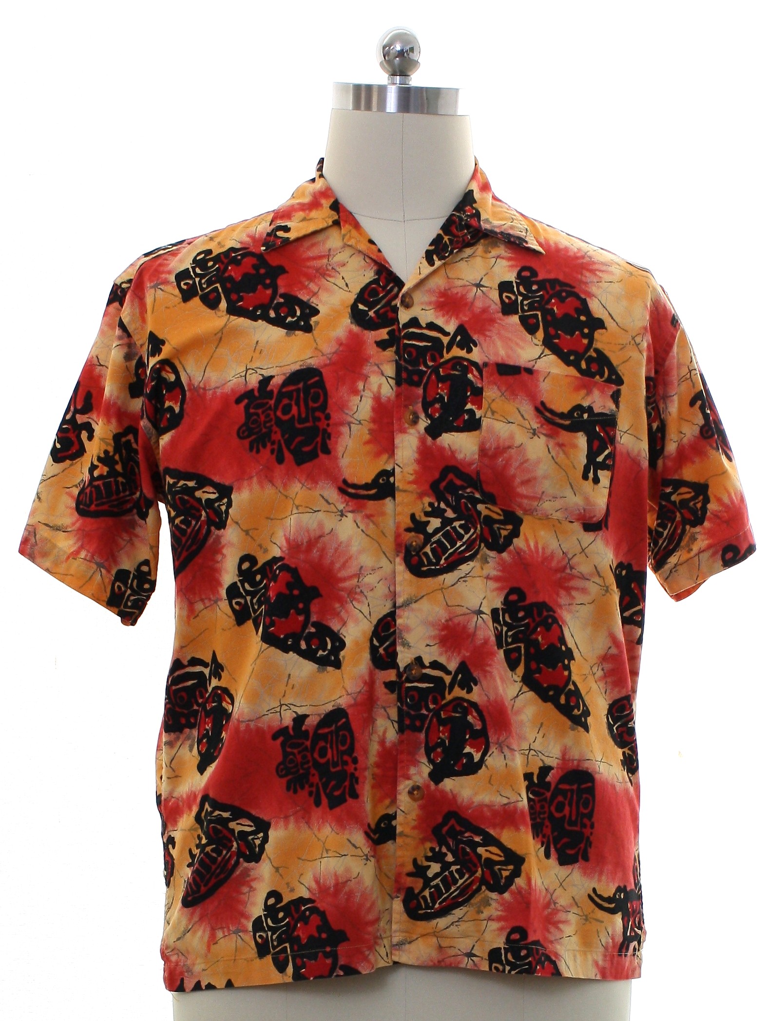 Shirt: 90s -No Boundaries- Mens retro style orange and red background ...