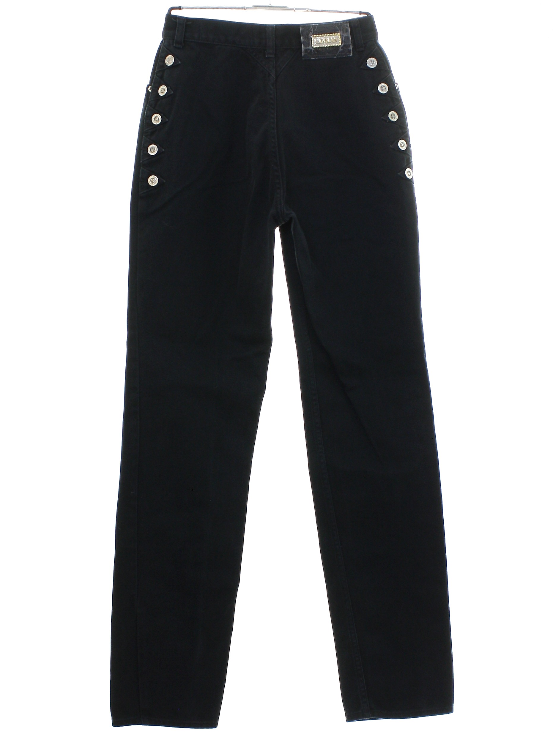 Retro 80's Pants: Late 80s or early 90s -Lawman- Womens faded black ...