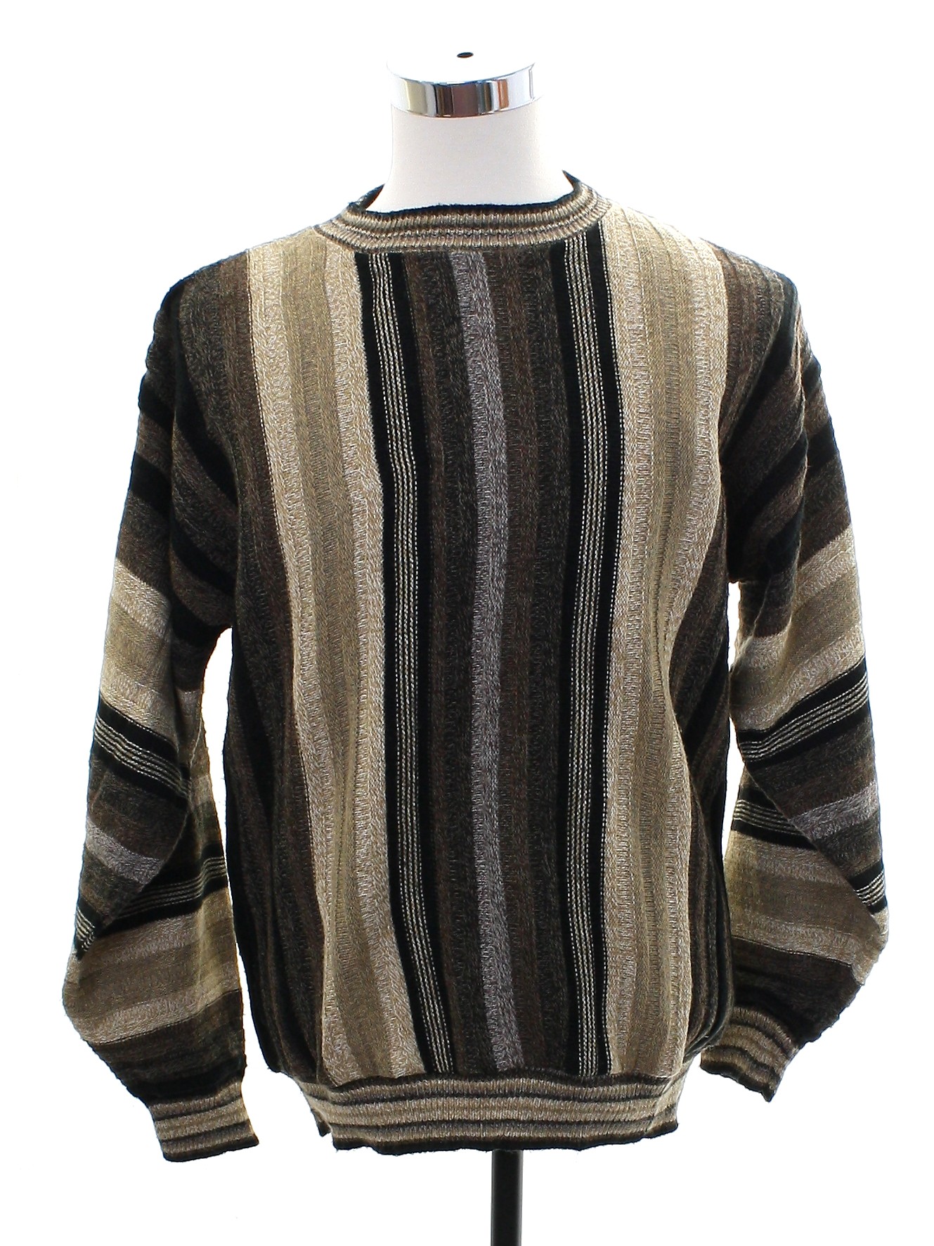 Vintage 1990's Sweater: 90s -Protege- Mens shades of brown background ...