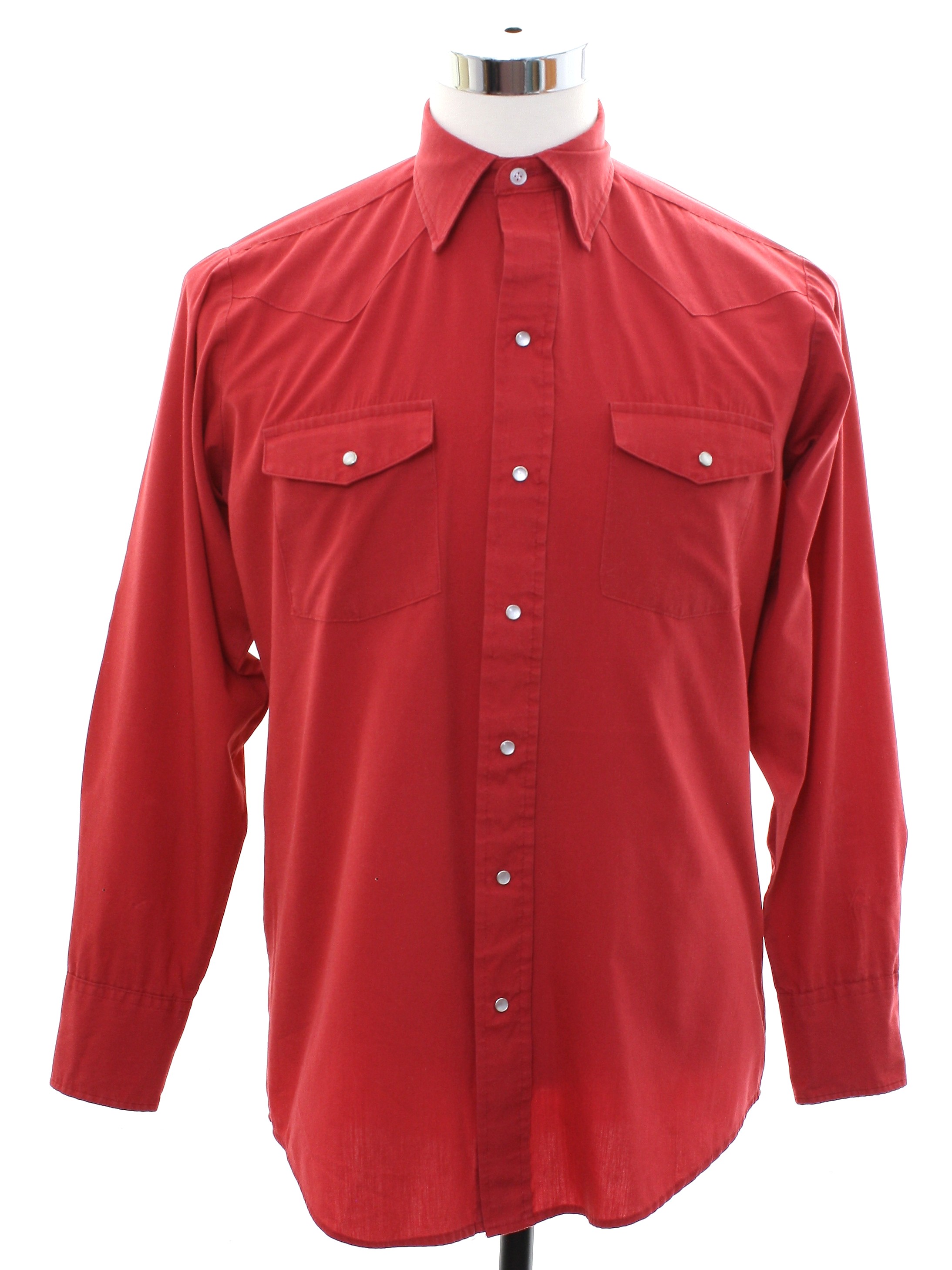 70s Vintage Malco Modes Western Shirt: 70s -Malco Modes- Mens barn red ...