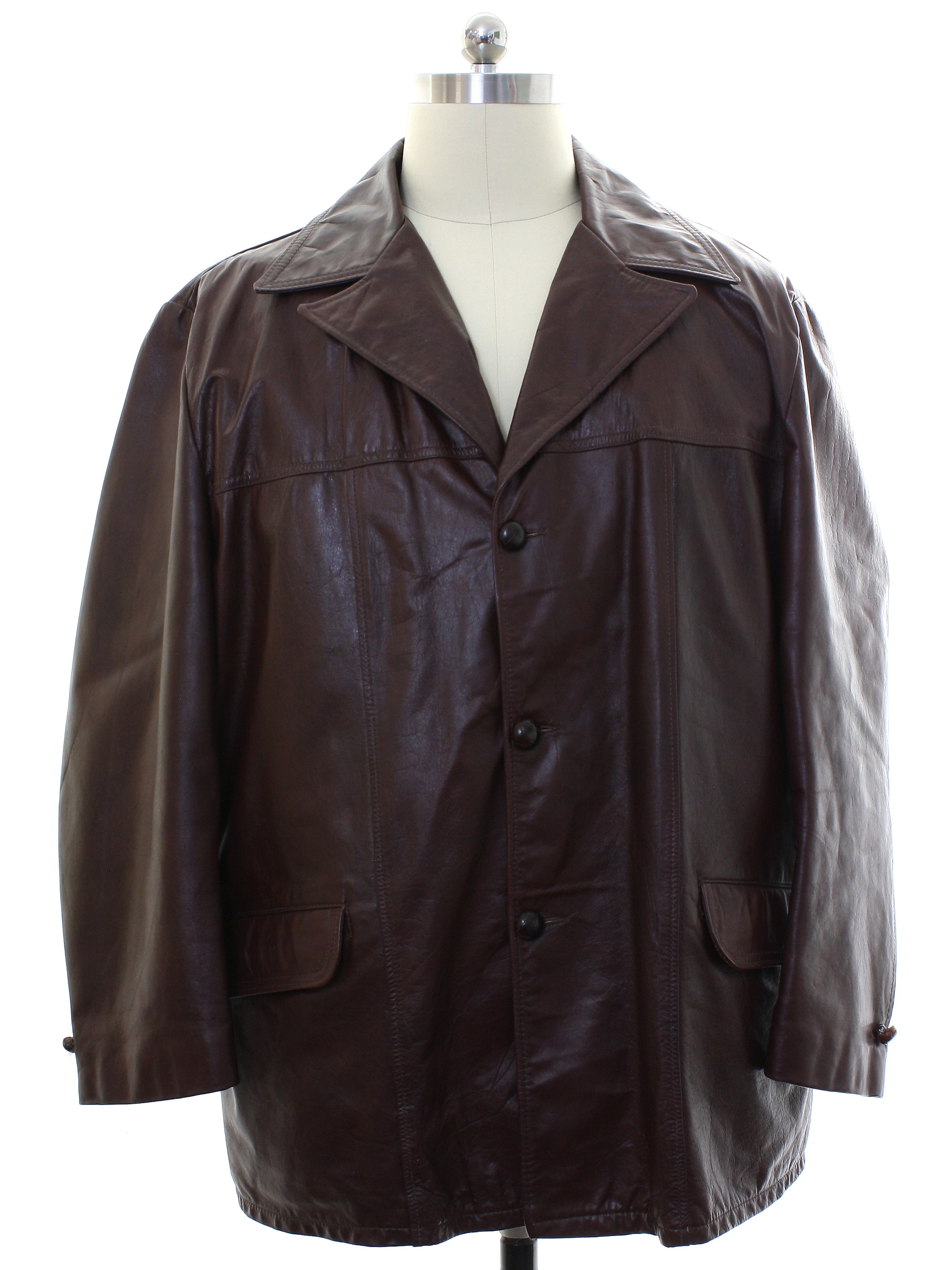 1970's Vintage Excelled Leather Jacket: 70s -Excelled- Mens brown ...