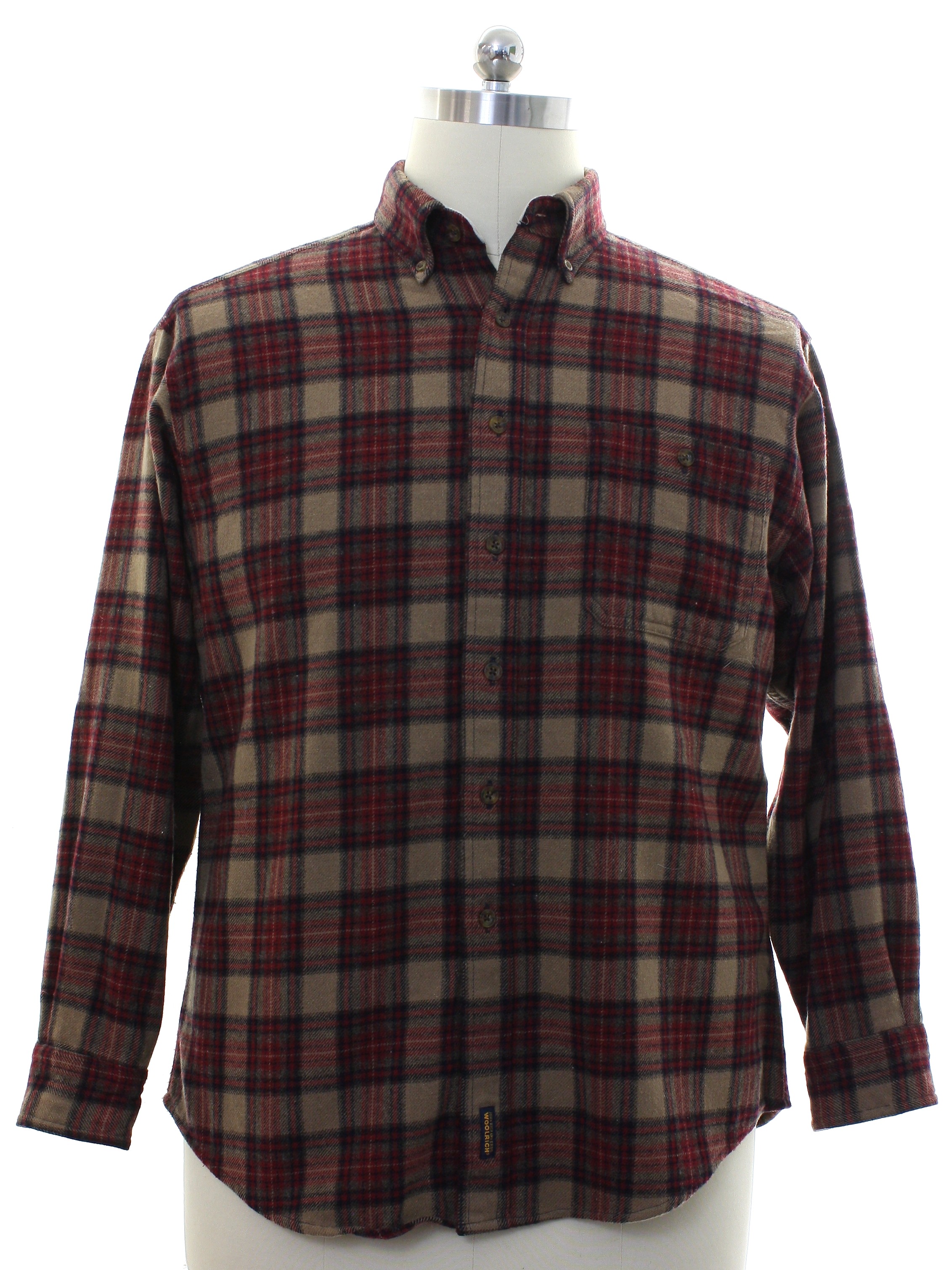 90s Vintage Woolrich Wool Shirt: 90s or newer -Woolrich- Mens mocha ...