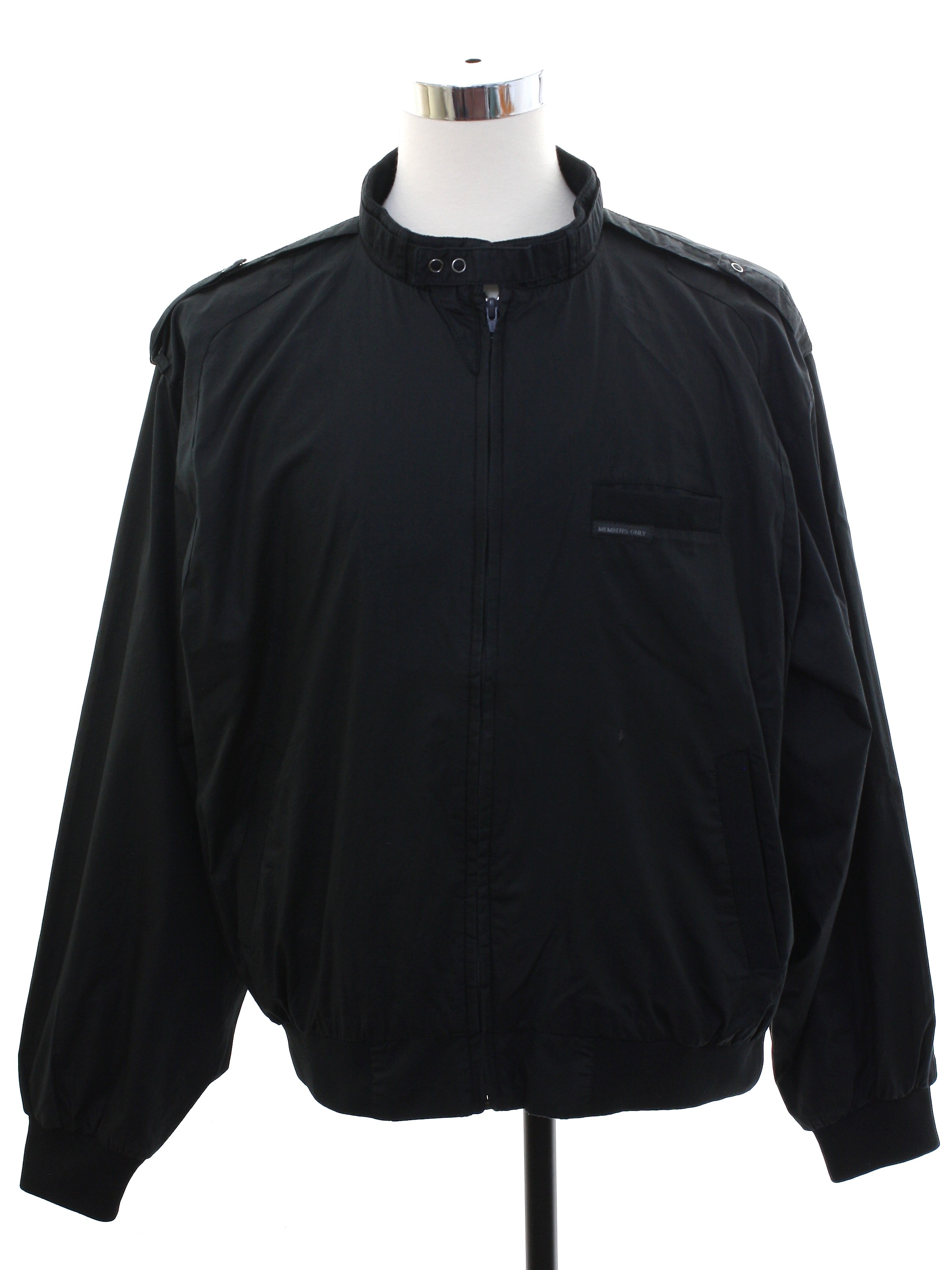 80s Retro Jacket: 80s style (made in 90s) -Members Only- Mens black ...