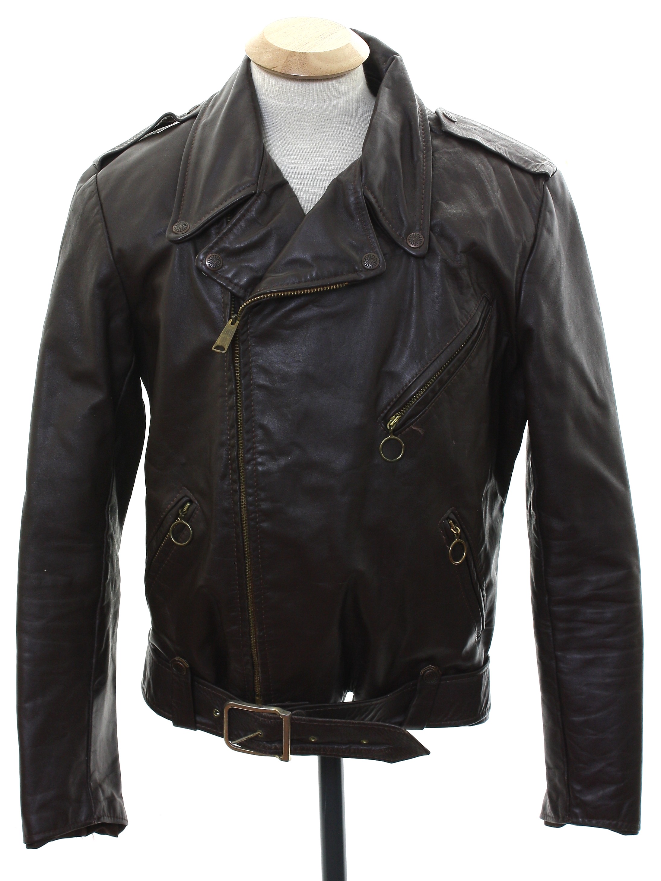 Brooks leather clearance motorcycle jacket