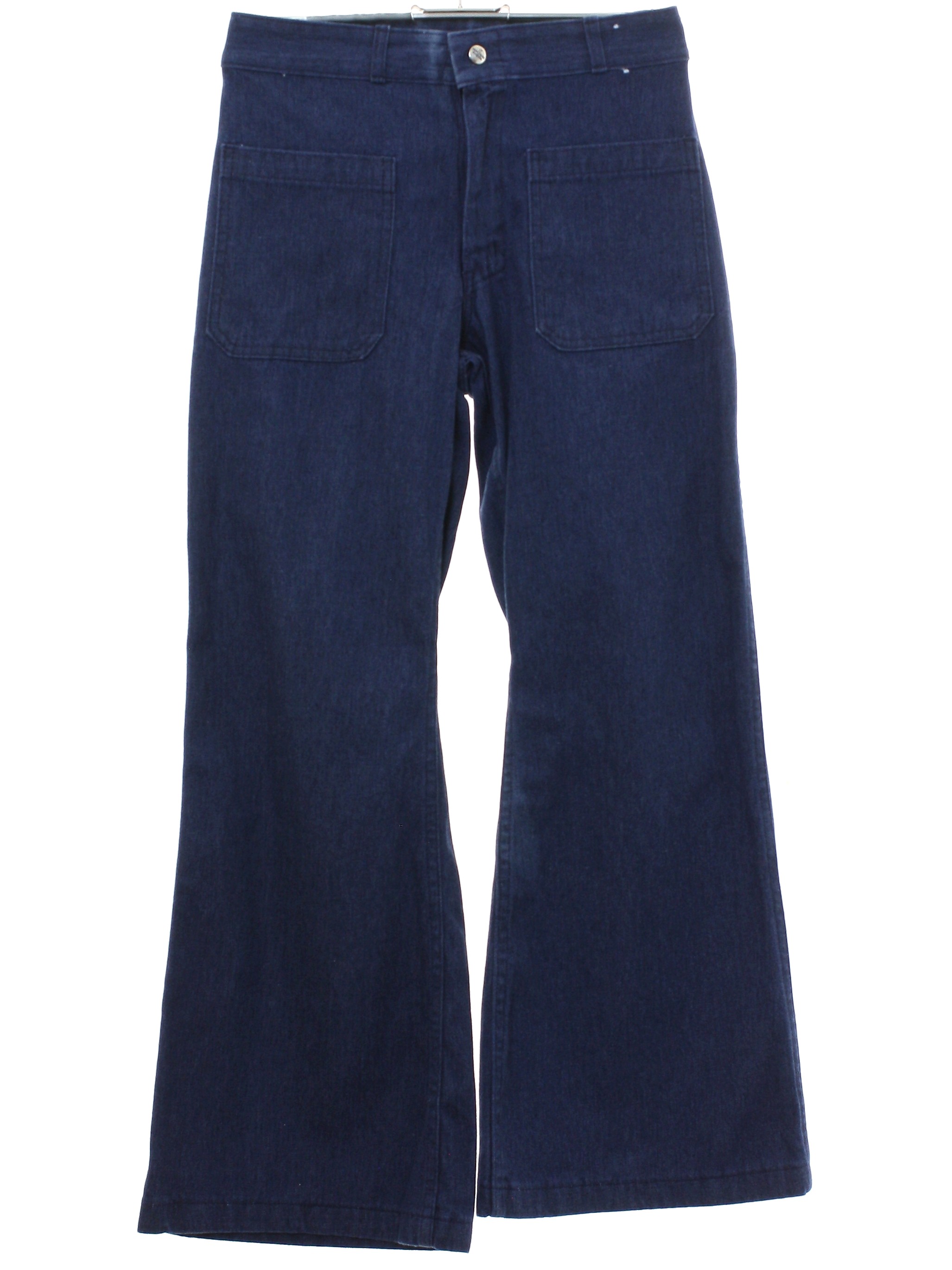 Retro 1970s Bellbottom Pants: 70s -Seafarer- Unisex blue cotton ...