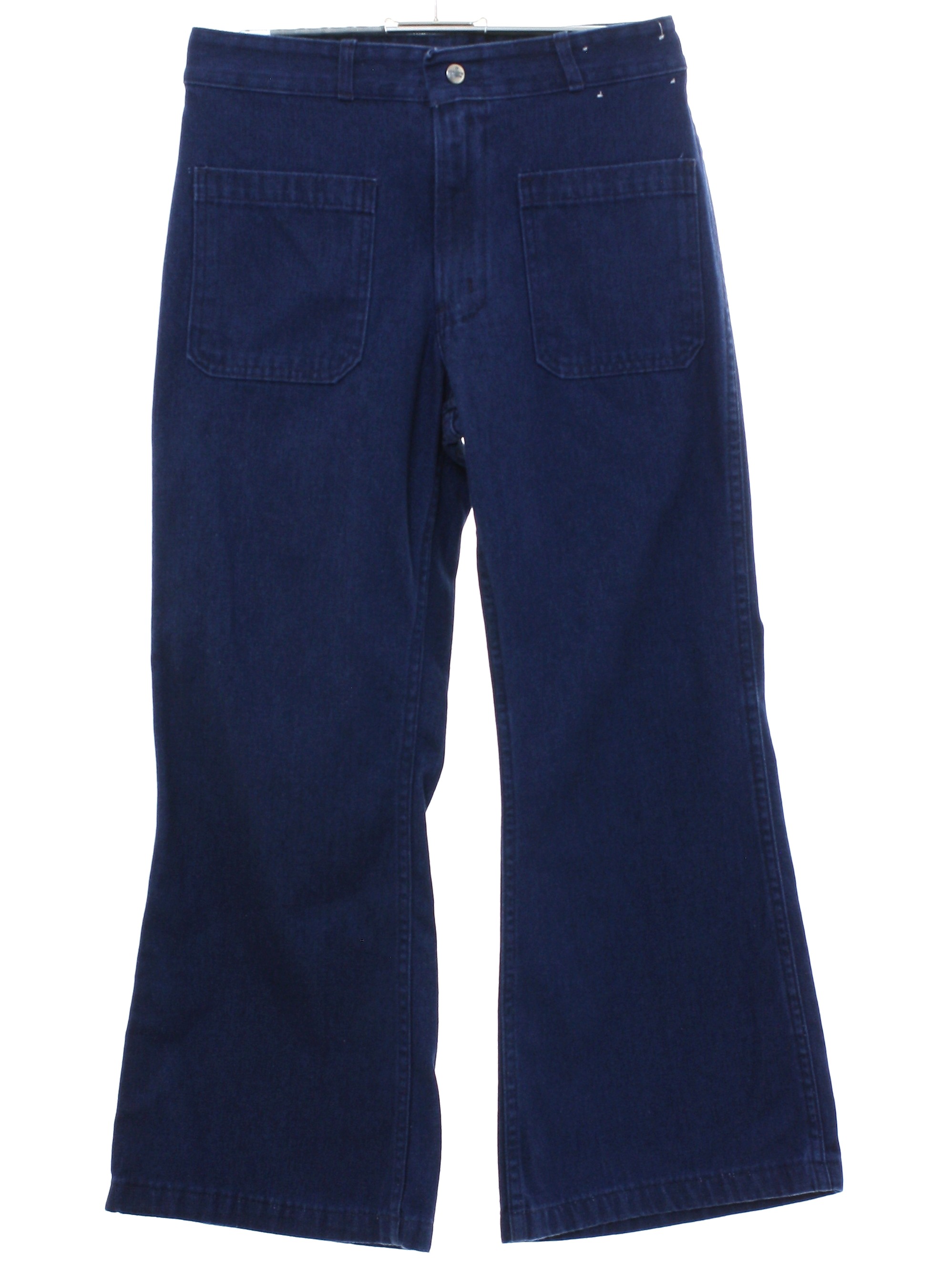 Vintage 70s Bellbottom Pants: 70s -Seafarer- Unisex blue cotton ...