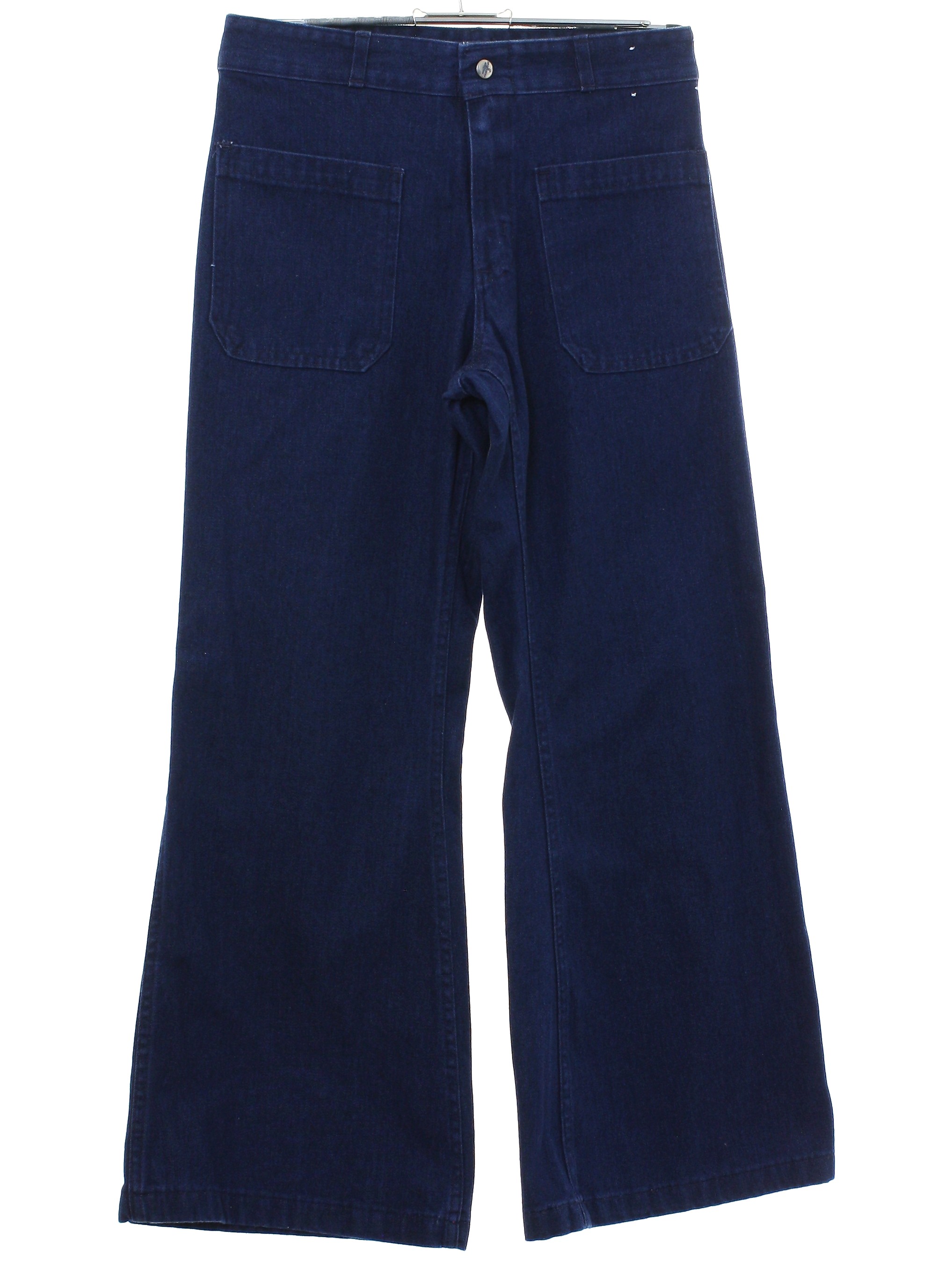 Retro 70's Bellbottom Pants: 70s -Seafarer- Unisex blue cotton ...