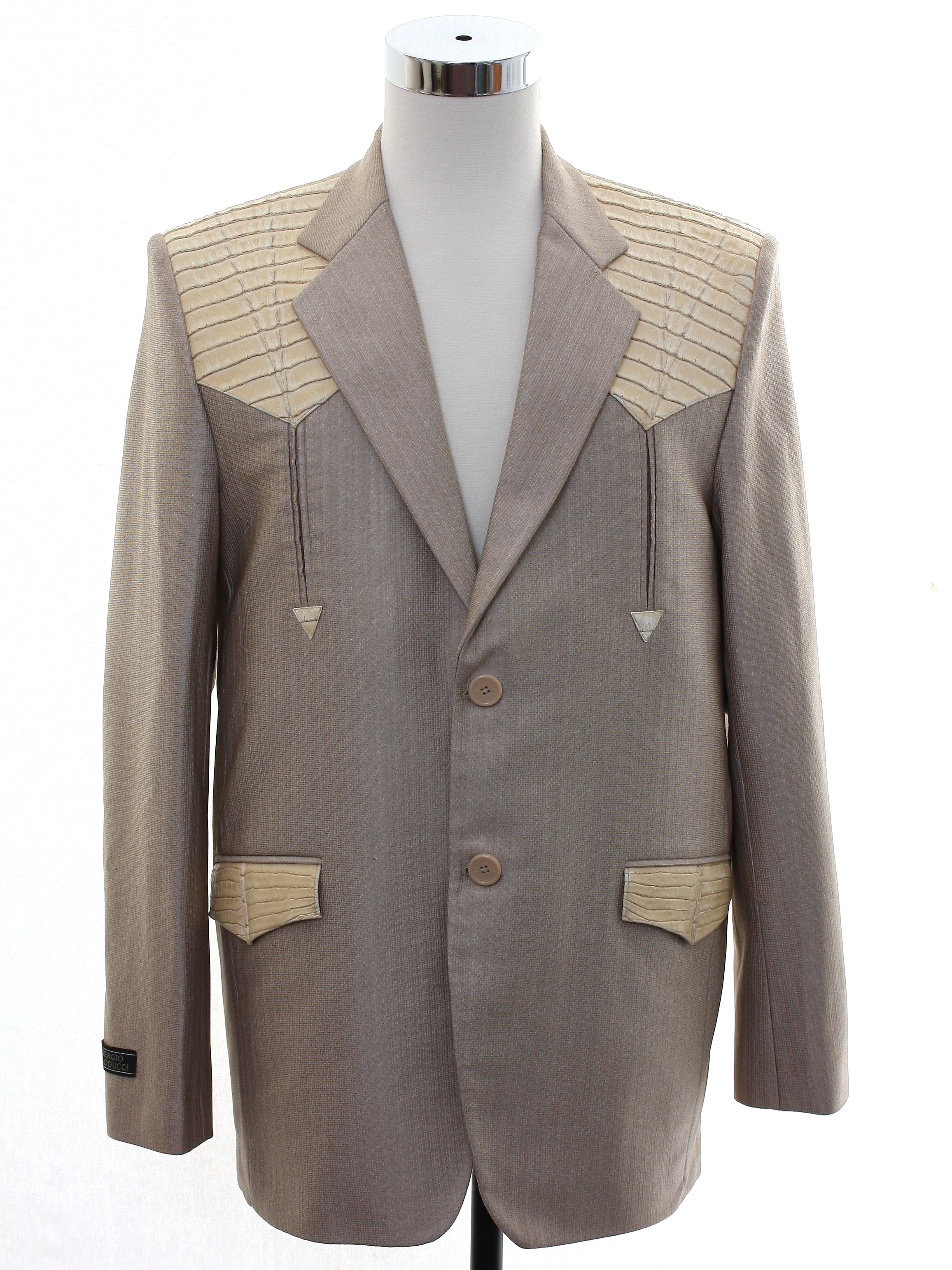 Sergio Vadducci 90's Vintage Jacket: 90s -Sergio Vadducci- Mens sheeny ...