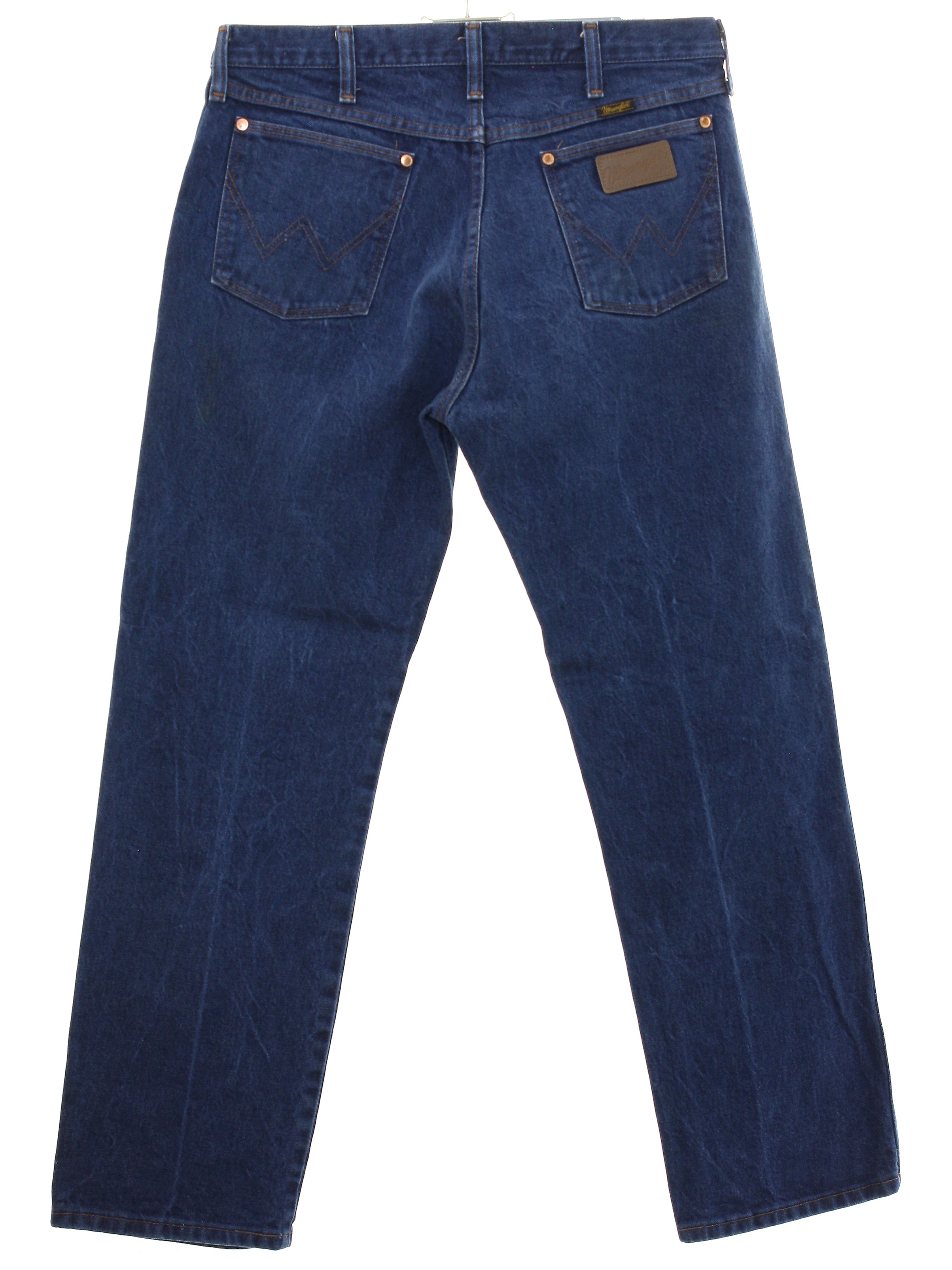 1990's Vintage Wrangler Pants: 90s -Wrangler- Mens slightly faded blue ...