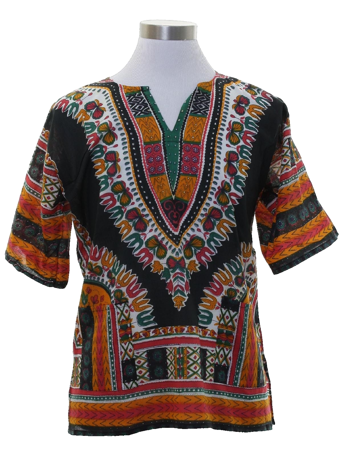 1970's Hippie Shirt: 70s style (made recently) -No Label- Unisex black ...