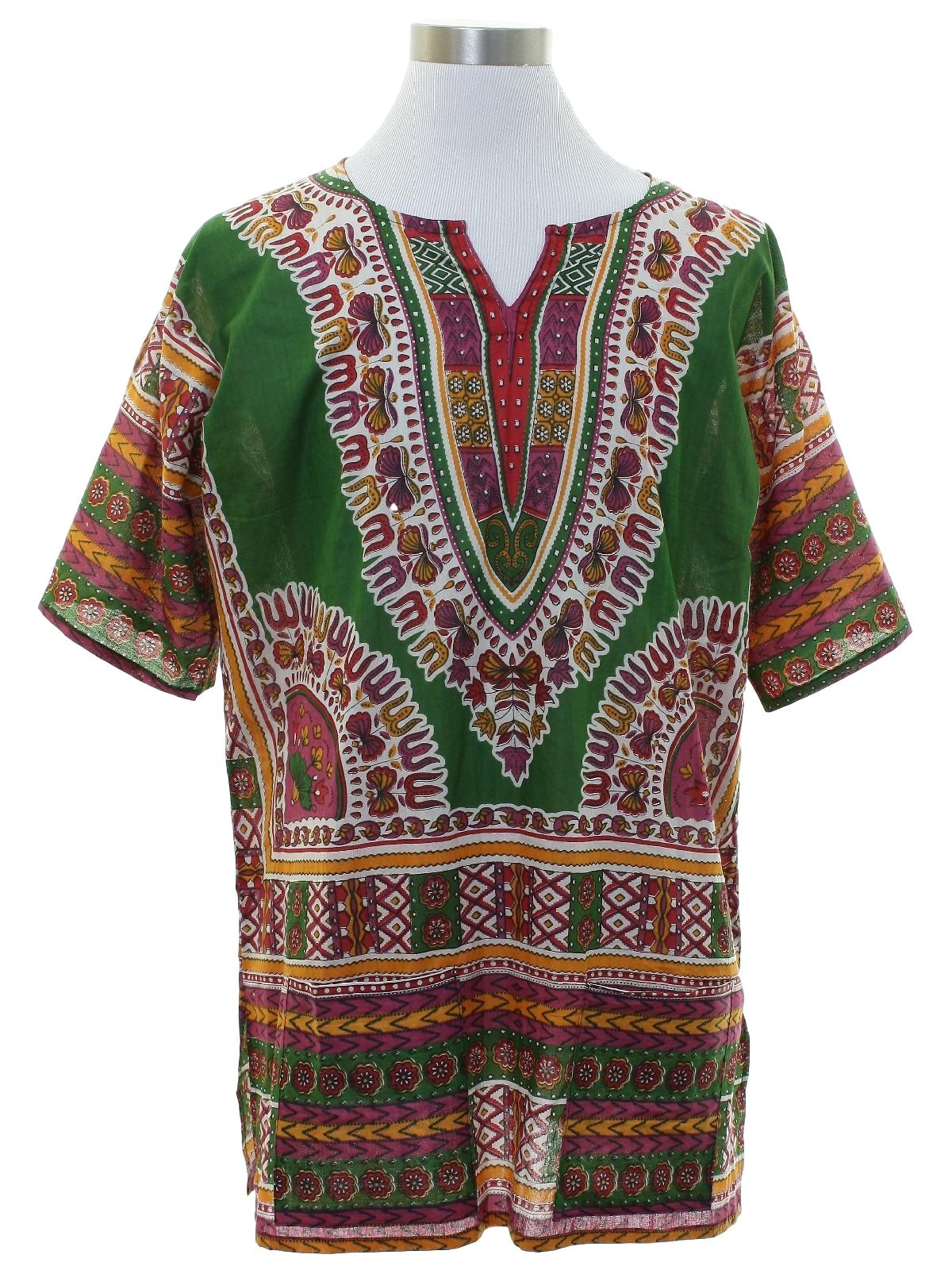 No Label 1970s Vintage Dashiki Shirt: 70s style (made recently) -No ...