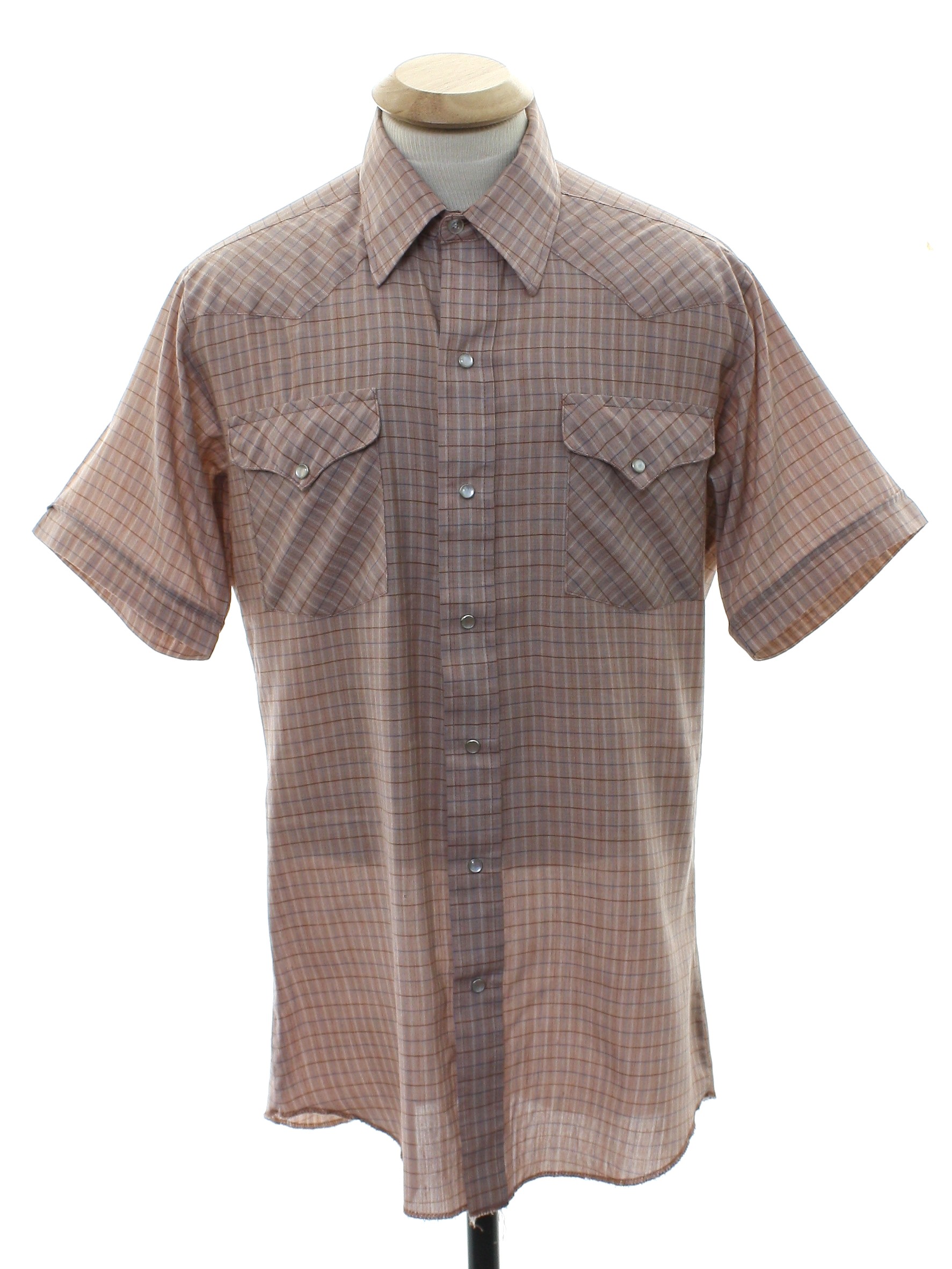 Retro Nineties Western Shirt: 90s -Panhandle Slim- Mens light brown ...