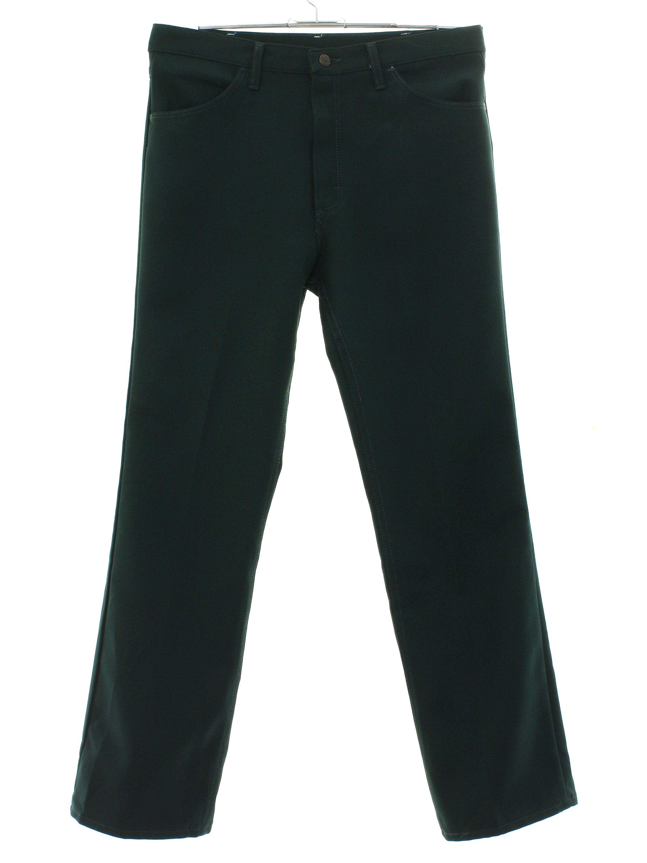 1970s Wrangler Pants: 70s -Wrangler- Mens forest green solid colored ...