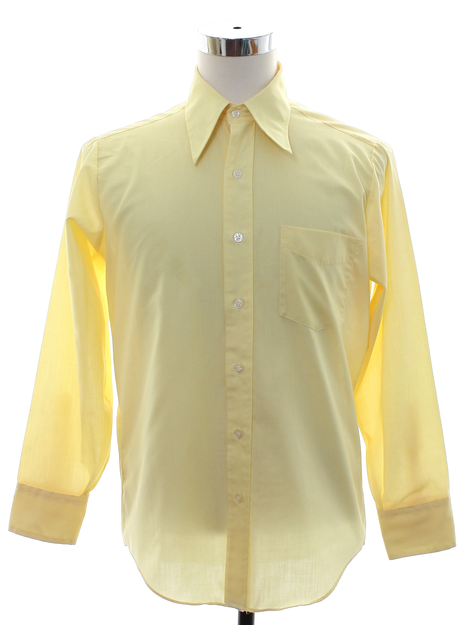 70s Retro Shirt: Early 70s -David Homisan- Mens maize polyester cotton ...