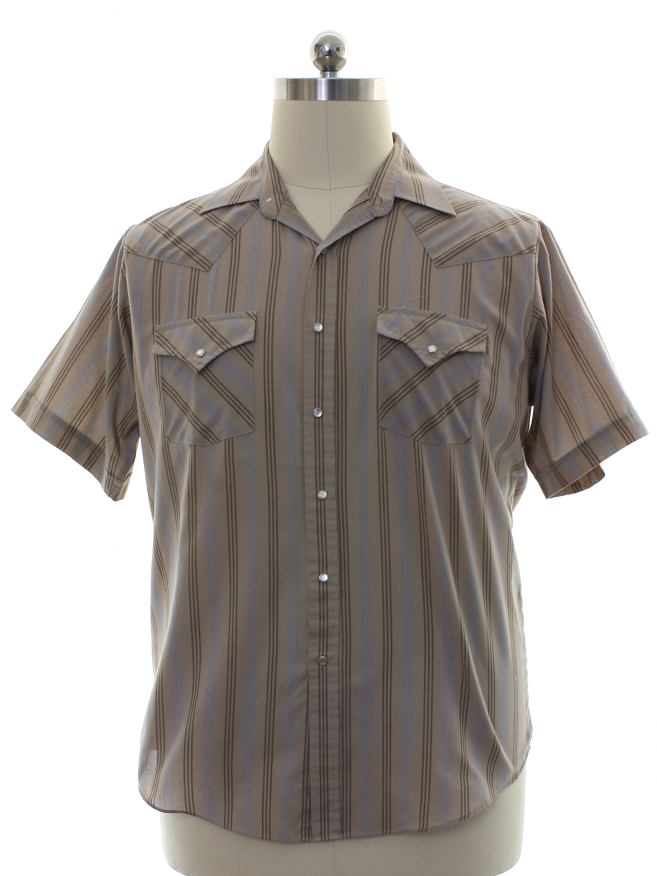 Western Shirt: 90s -Plains Western Wear- Mens mocha brown background ...