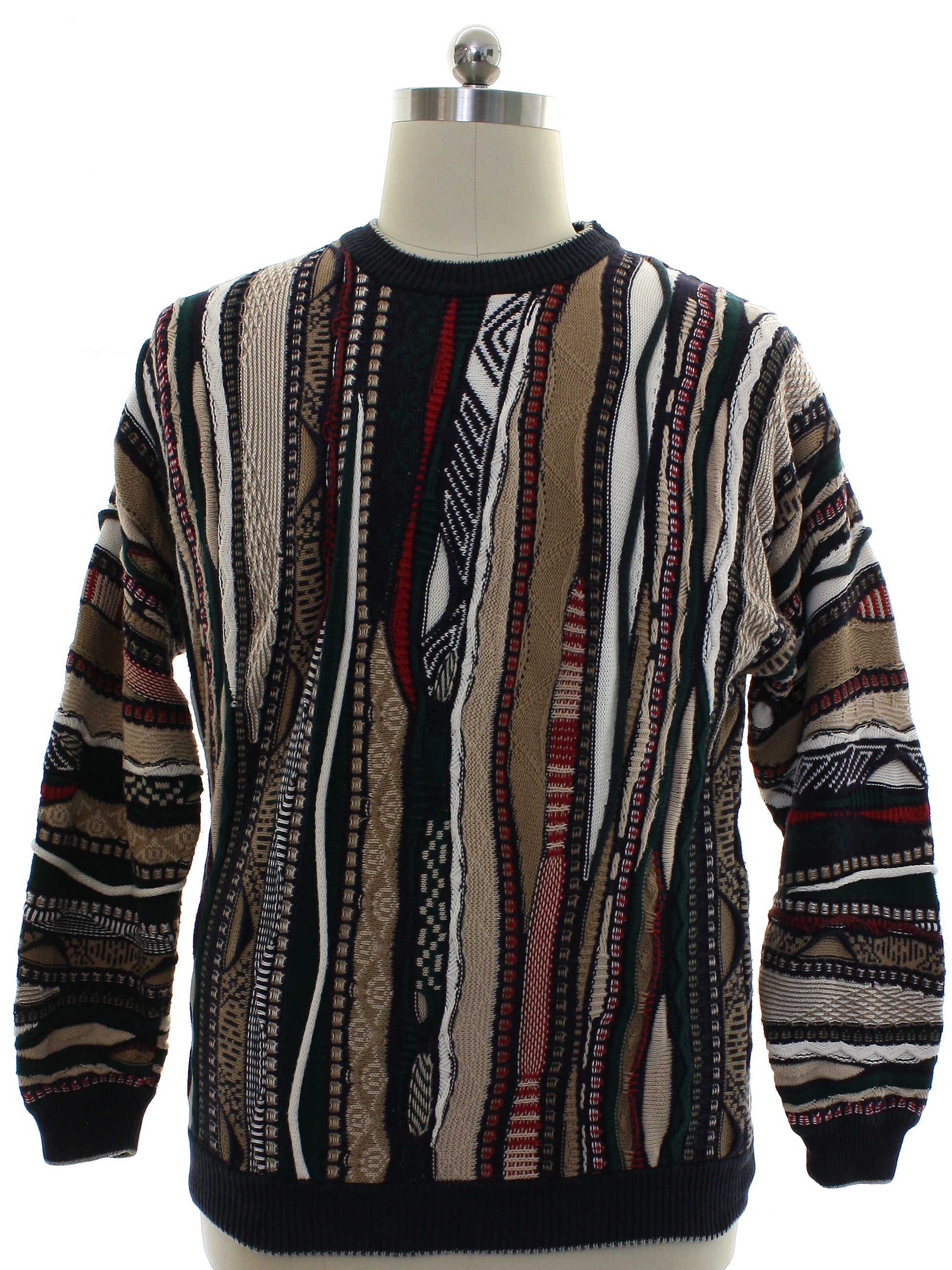 Vintage 1980's Sweater: 80s style (made recently) -Cotton Traders- Mens ...