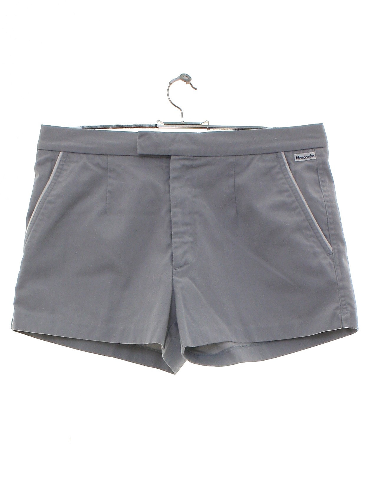 1980s Vintage Shorts: Early 80s -Newcombe- Mens dove grey polyester ...
