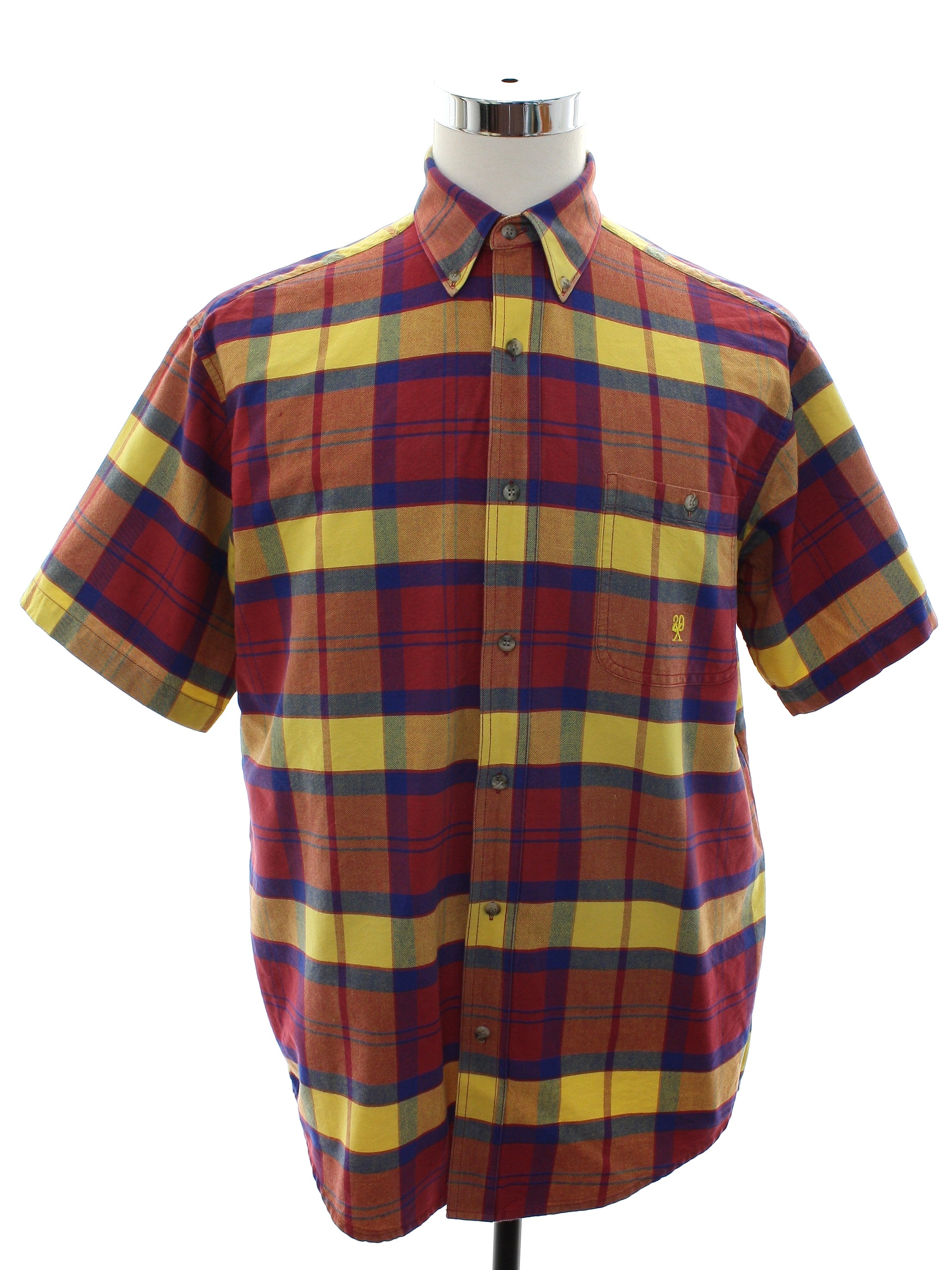 Retro 1980's Shirt (Twenty X) : Late 80s -Twenty X- Mens yellow, purple ...