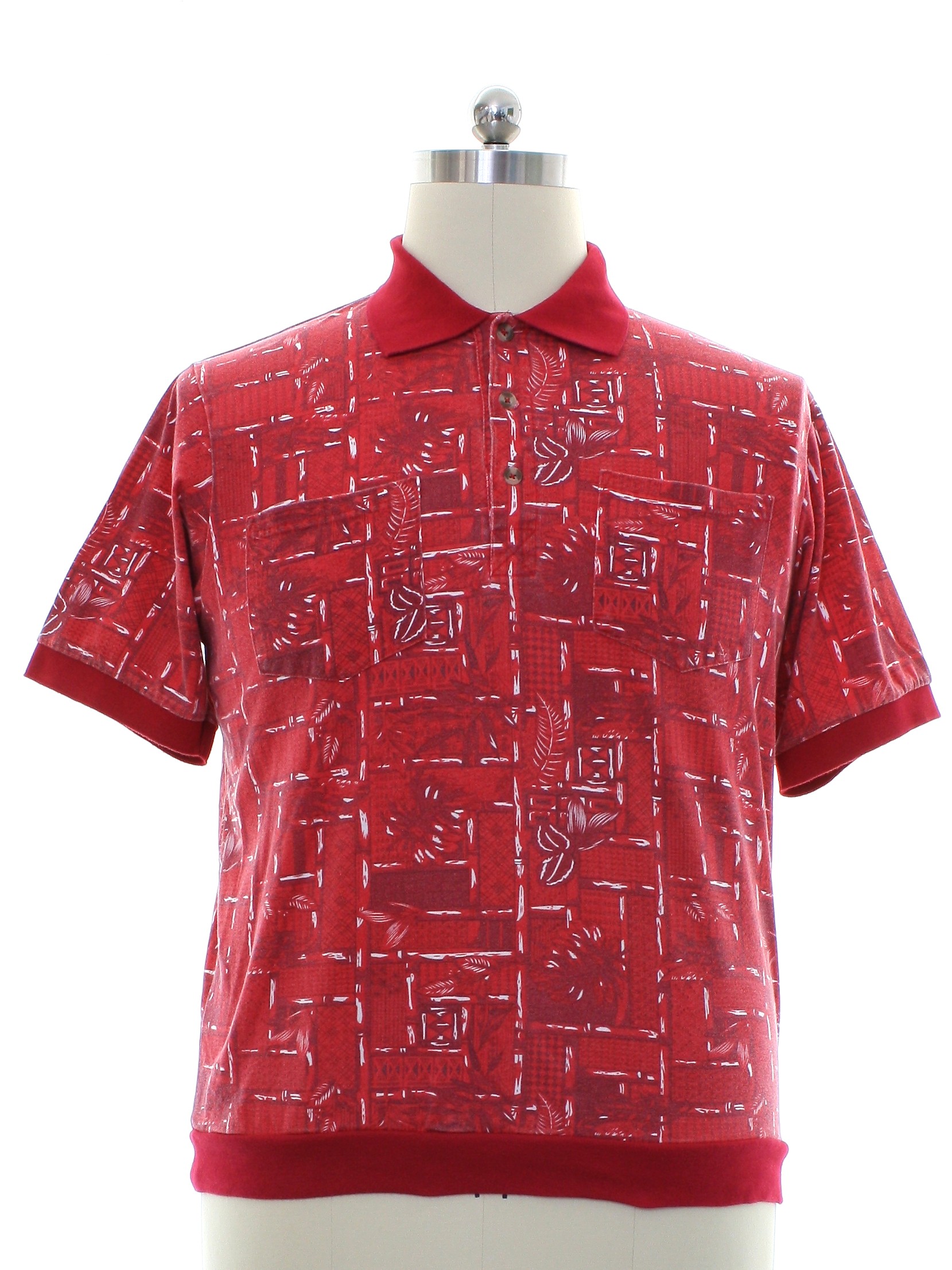 1990's Retro Shirt: 90s -Haband- Mens faded red background cotton