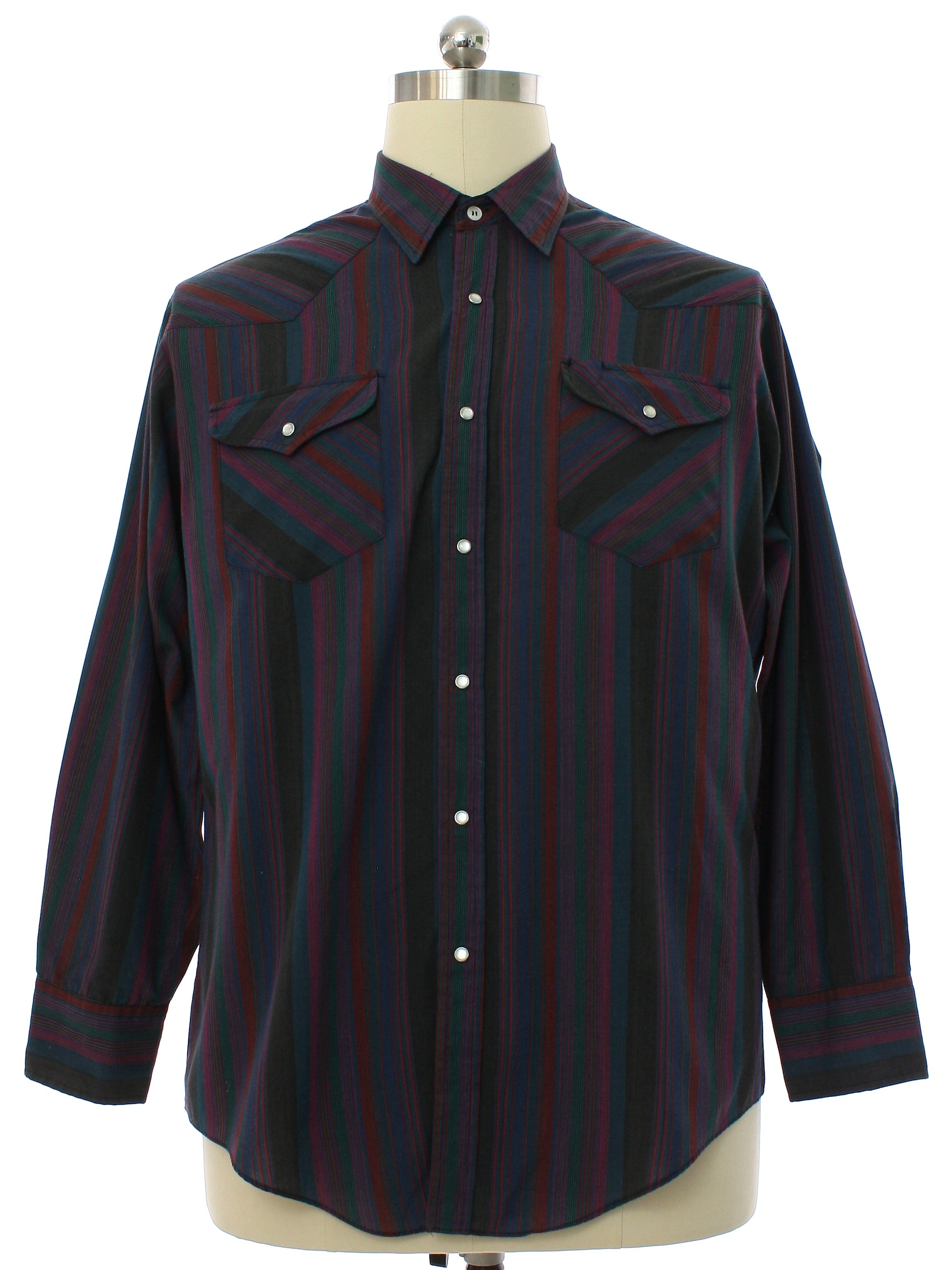 Vintage 80s Western Shirt: 80s -Saddlebrook Western Wear- Mens black ...