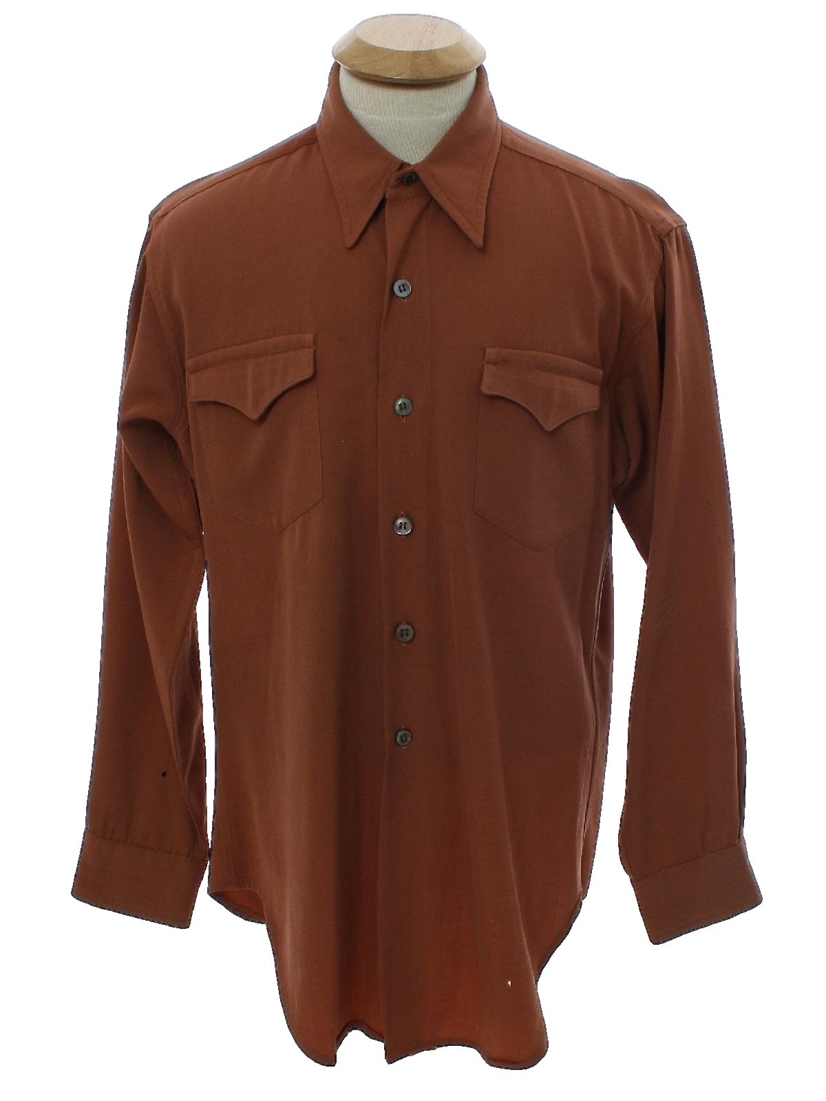 1950s Vintage Gabardine Shirt: Early 50s -Levis DeLuxe- Mens rosewood ...