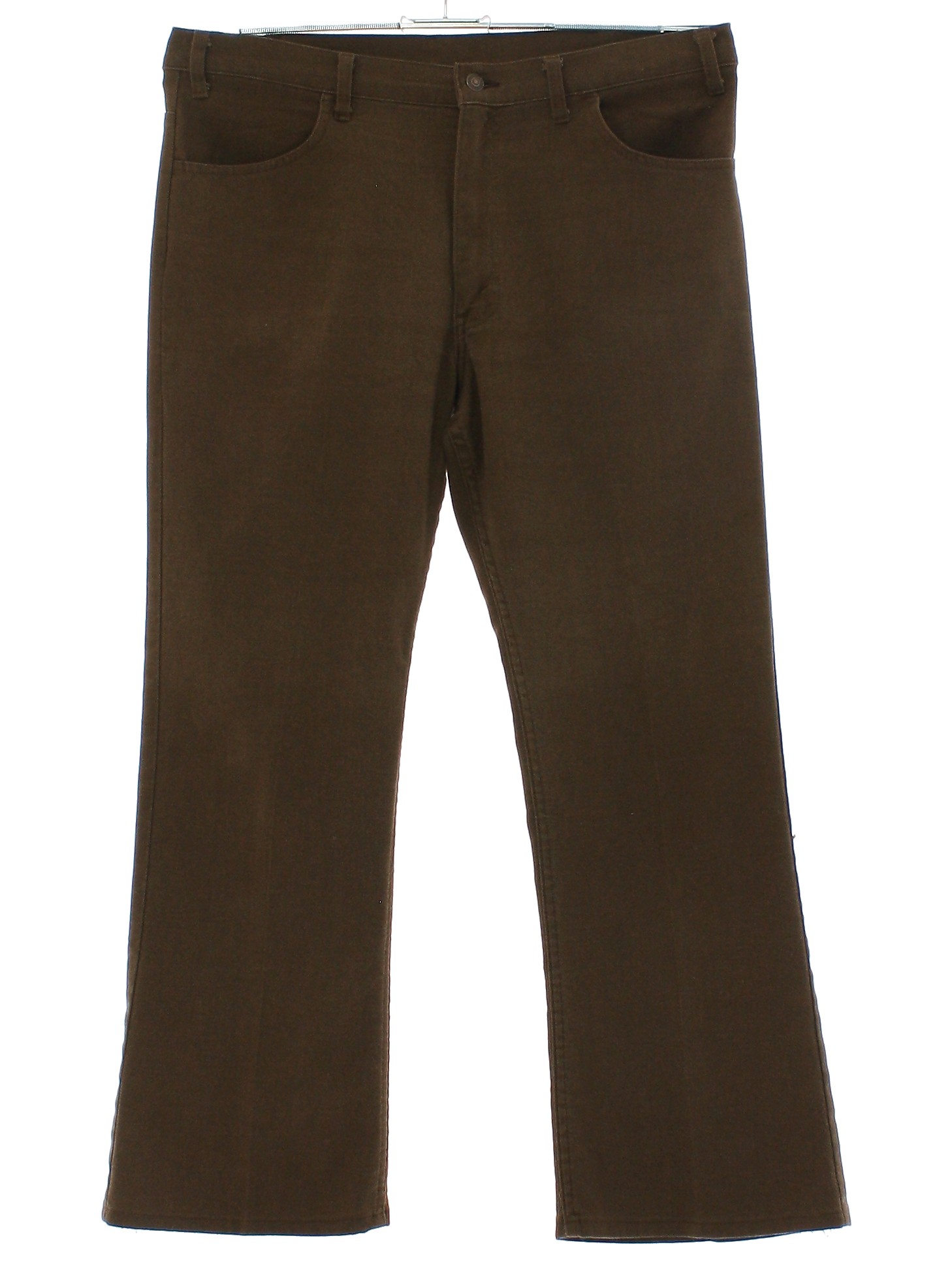 Seventies Vintage Pants: 70s -Levis- Mens brown solid colored polyester ...