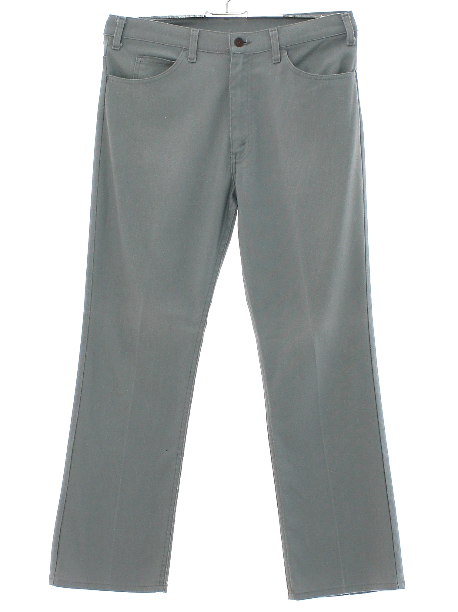 70s Vintage Levis Pants: 70s -Levis- Mens gray solid colored polyester ...