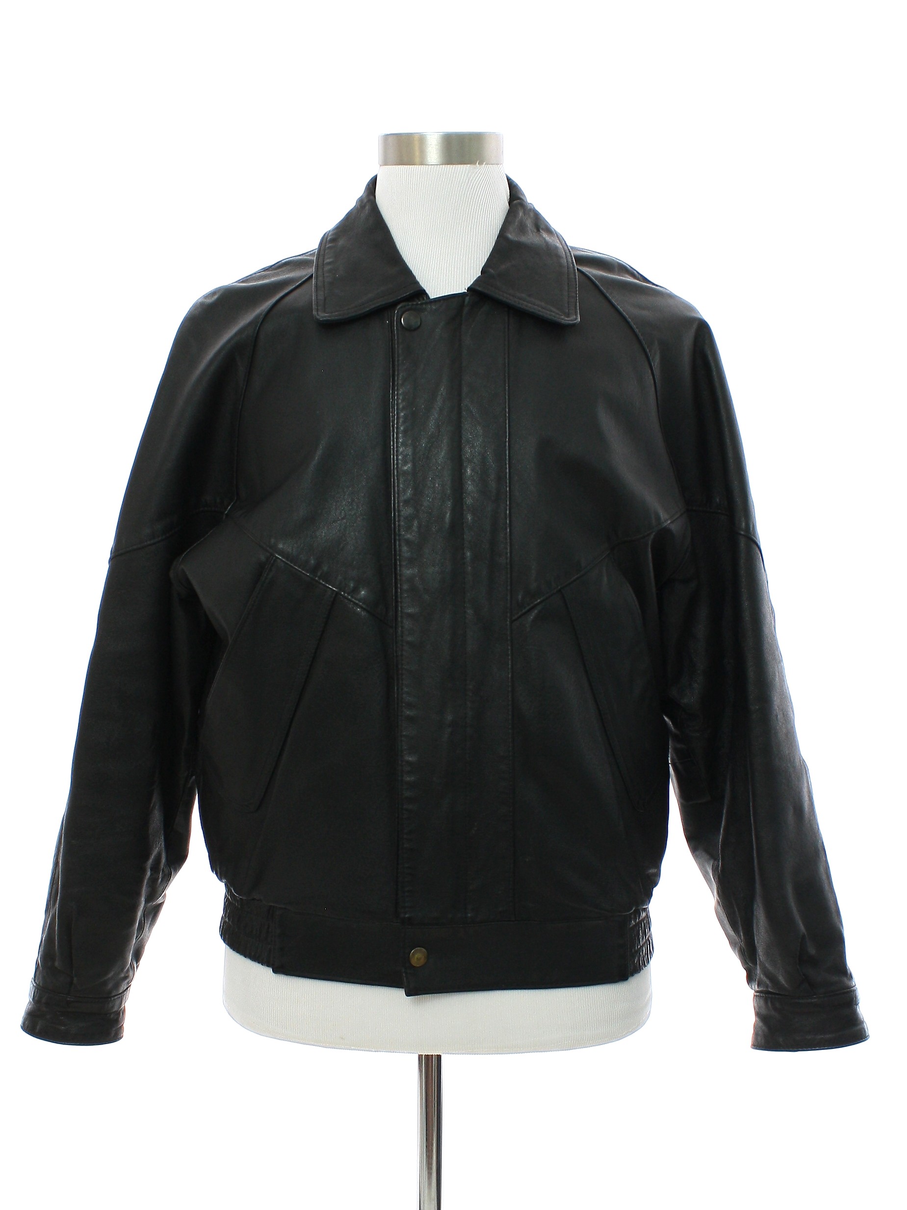 Retro 80s Leather Jacket (Cooper) : 80s -Cooper- Mens black smooth ...