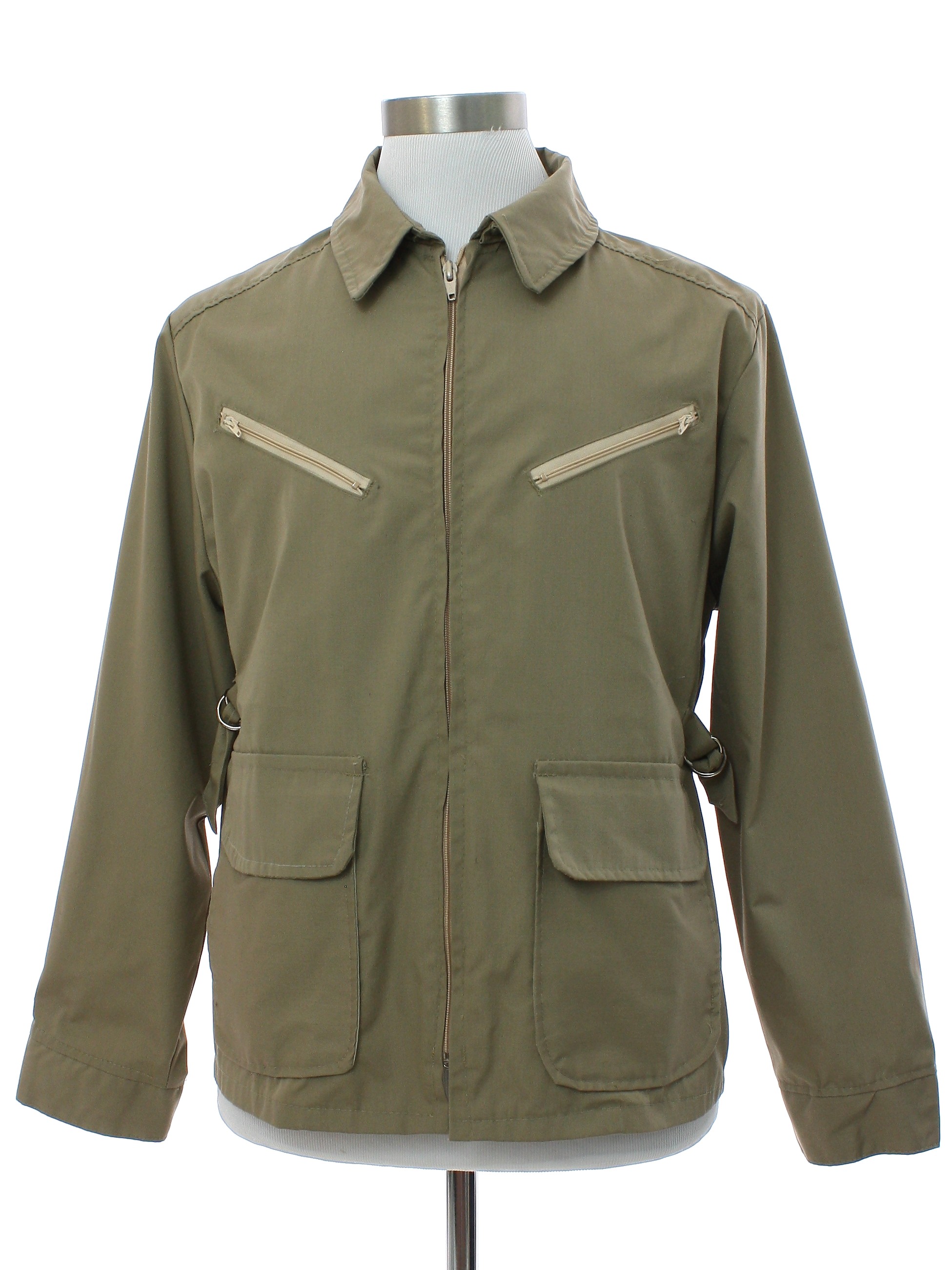80's Haband Jacket: 80s -Haband- Mens khaki tan polyester cotton blend ...