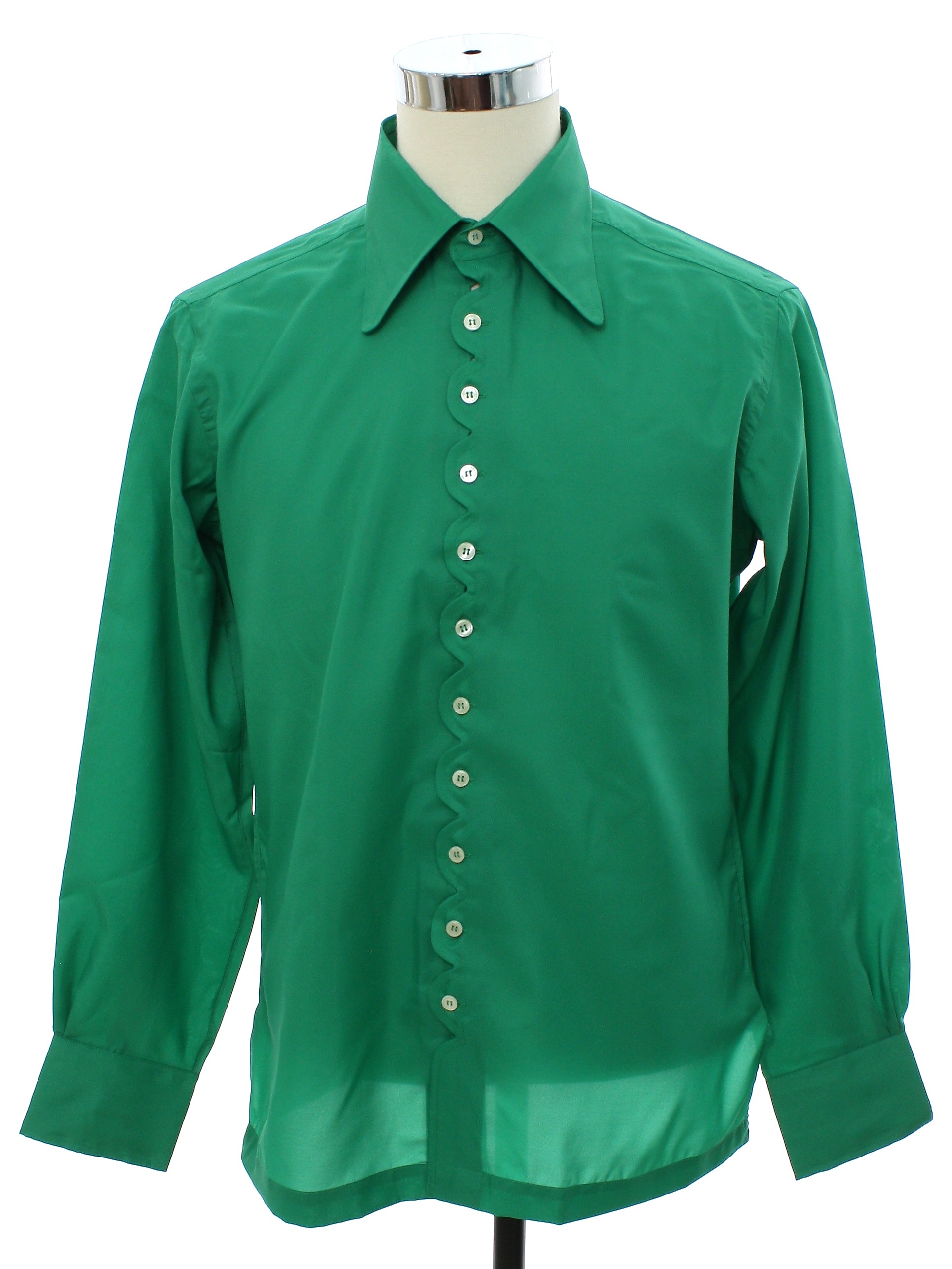 Retro 60's Shirt: 60s -Morrie Geyer- Mens spearmint green silky ...
