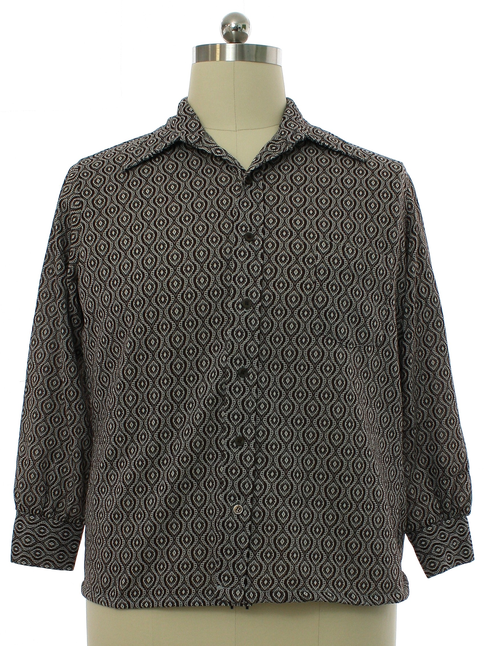 1960/70s Vintage - JCPENNEY / TOWNCRAFT - Mens Md. DISCO COLLAR Shirt