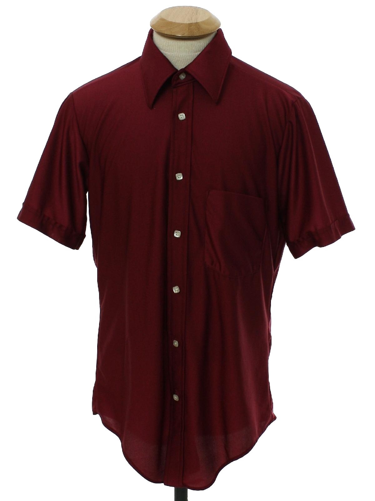 red short sleeve button up mens