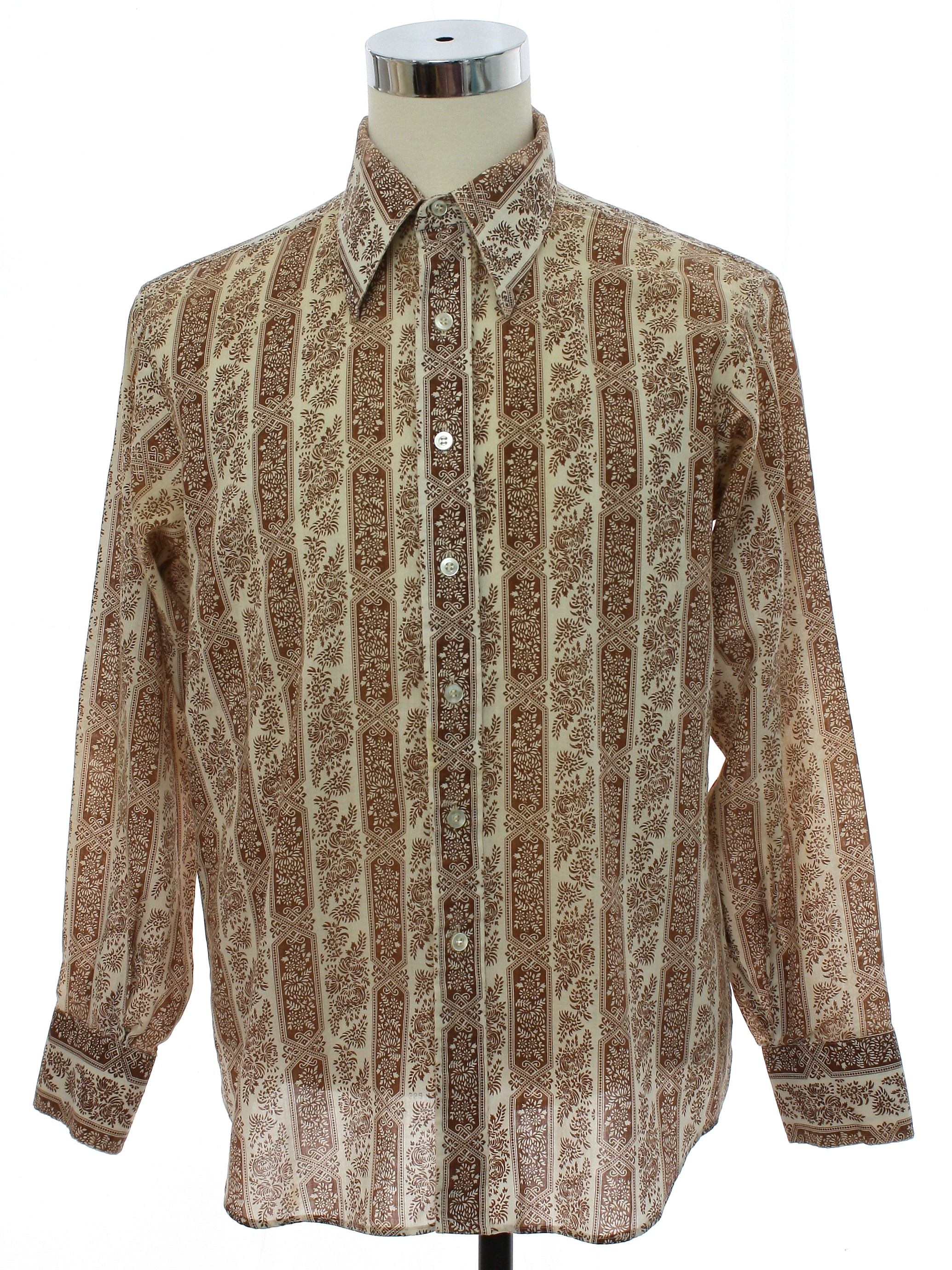 Now Look 1970s Vintage Shirt: 70s -Now Look- Mens winter white and ...