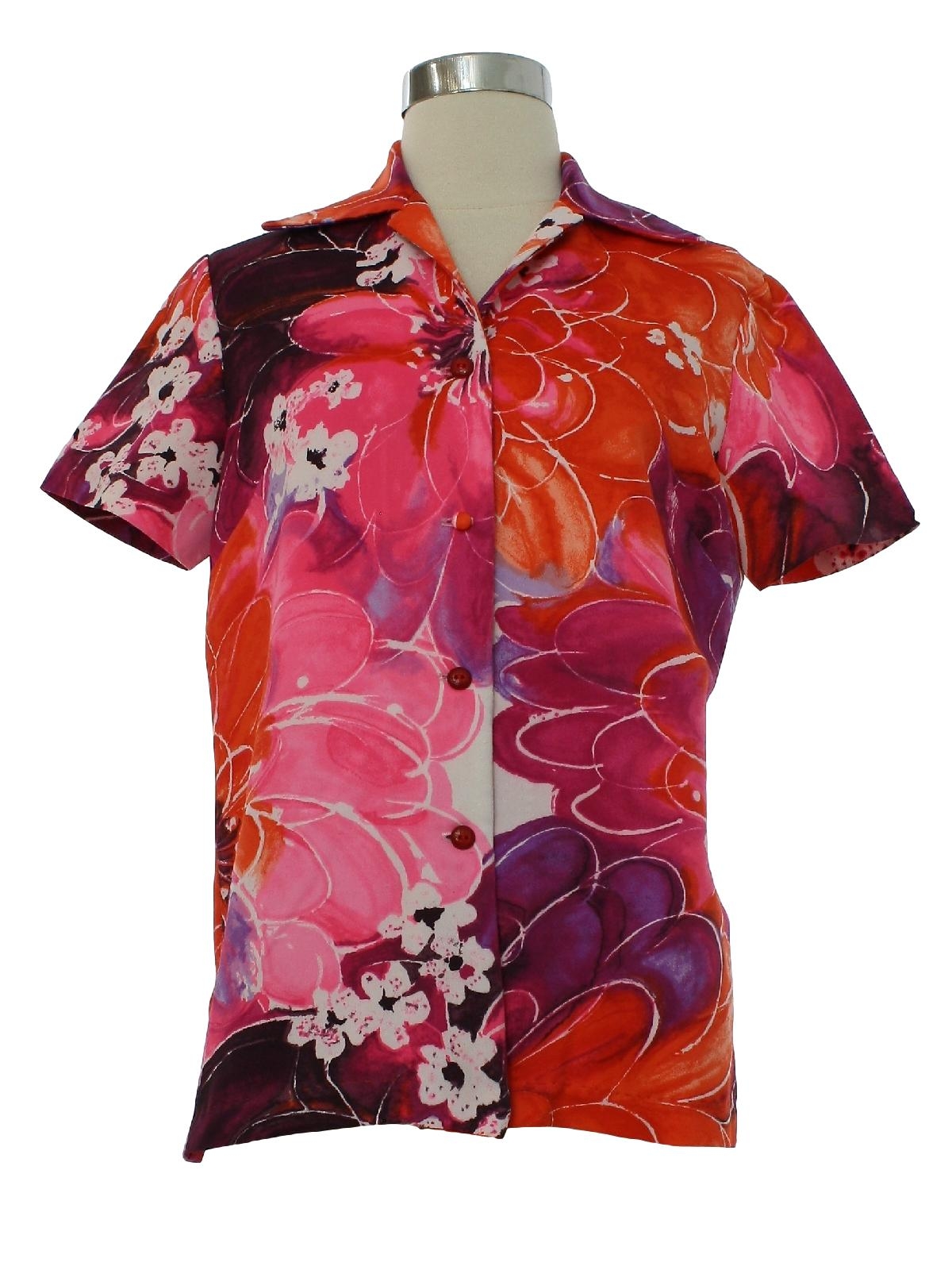 1960's Retro Hawaiian Shirt: 60s -Liberty House- Womens multi color ...