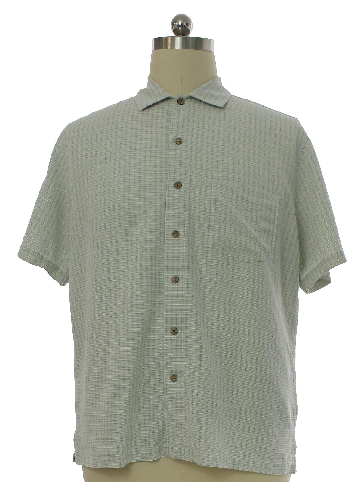 Shirt: 90s -Batik Bay- Mens pale green background rayon polyester blend ...