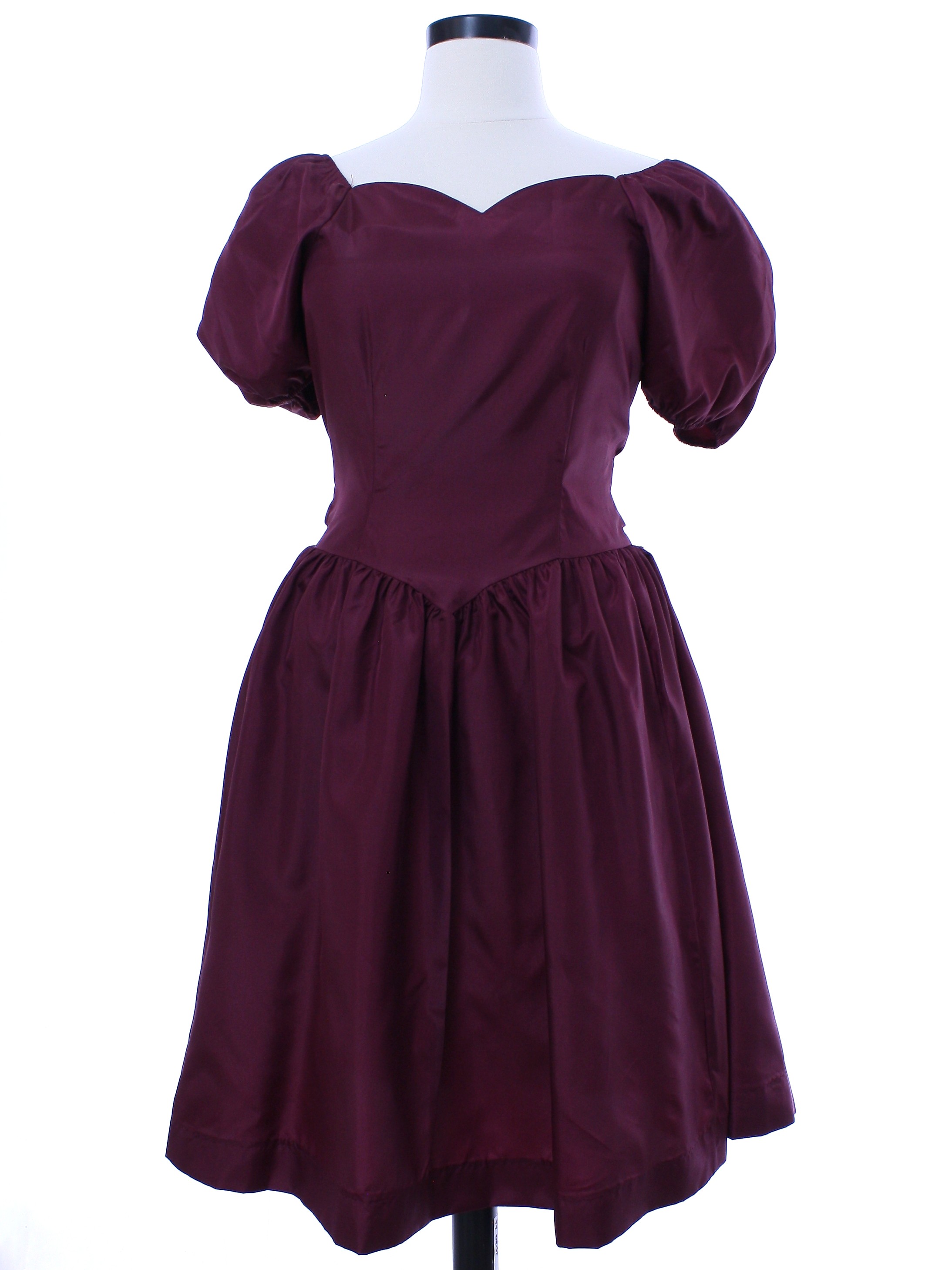 Retro 1980s Cocktail Dress: Early 80s -Formal Fashions- Womens maroon ...