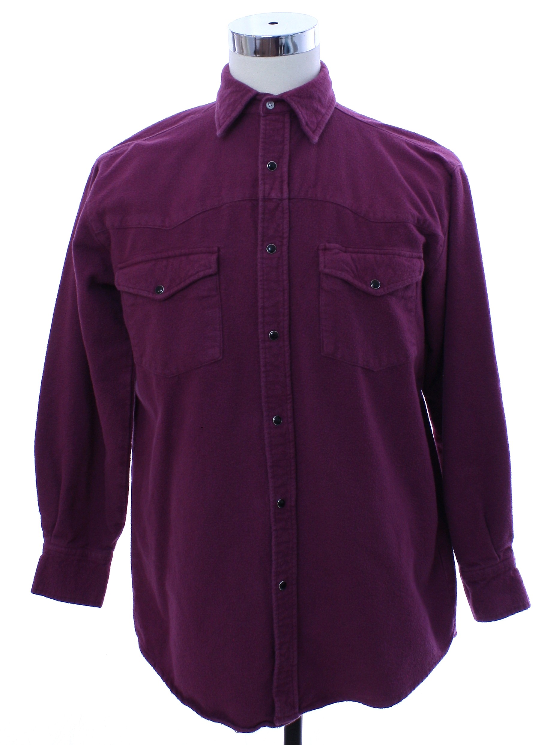 Shirt: 90s -Canyon Guide Outfitters- Mens plum purple chamois flannel ...