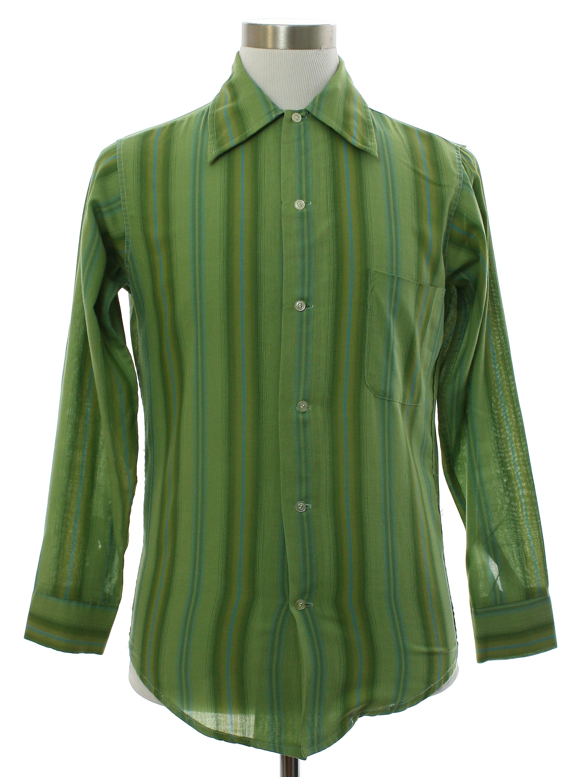 Retro Sixties Shirt: Late 60s -Care Label- Mens green background ...