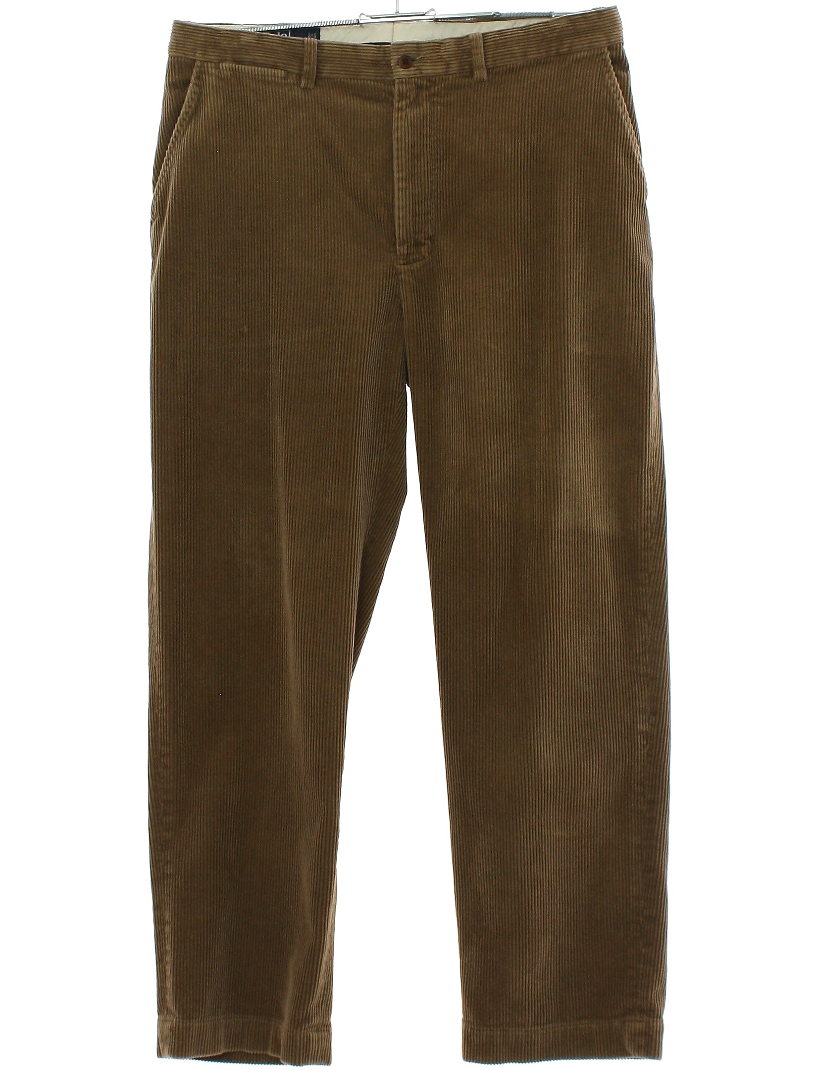 Pants: 90s -Polo by Ralph Lauren- Mens tan solid colored cotton ...