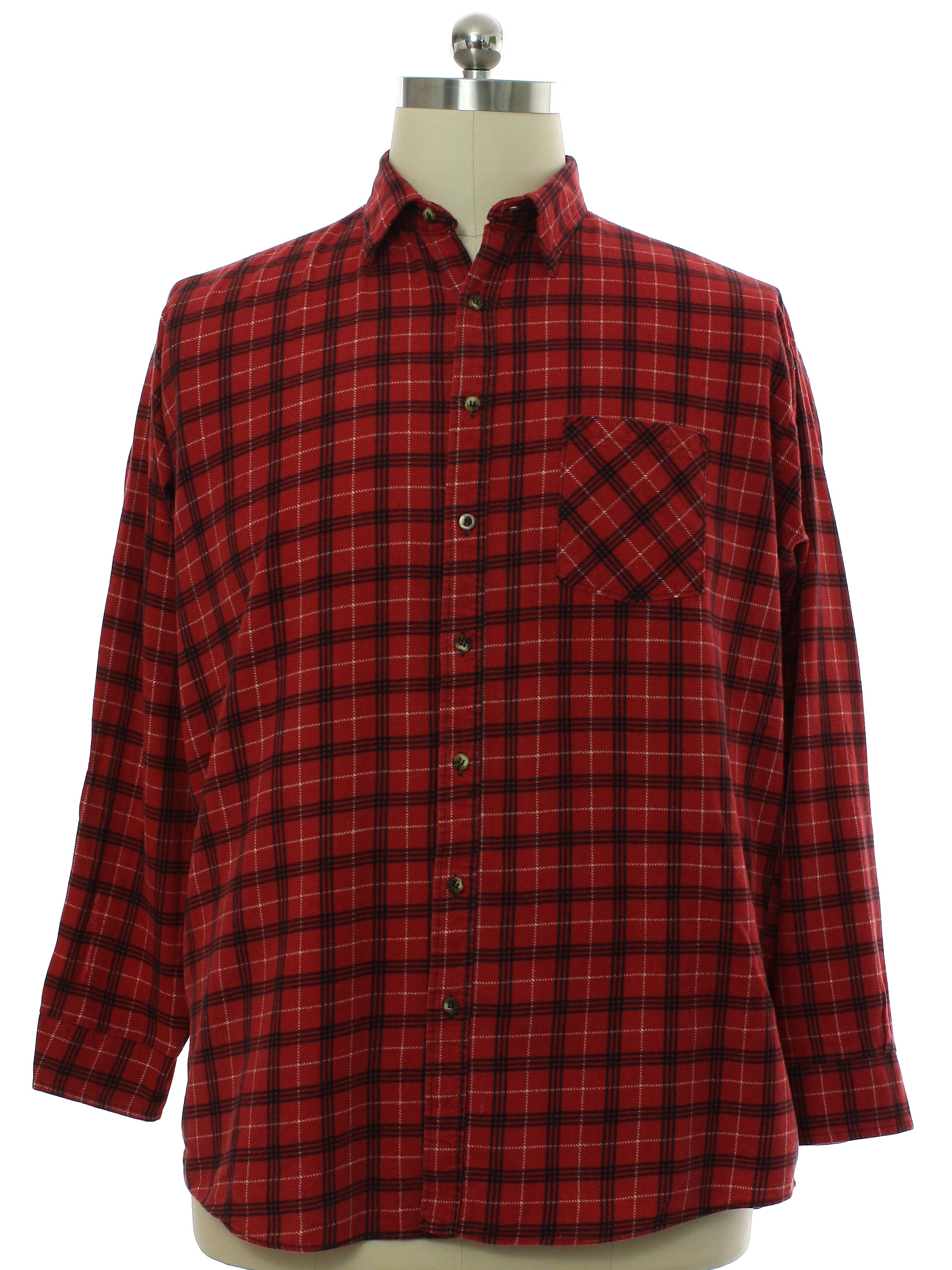 80s Vintage Puritan Shirt: Late 80s -Puritan- Mens red, black, and ...