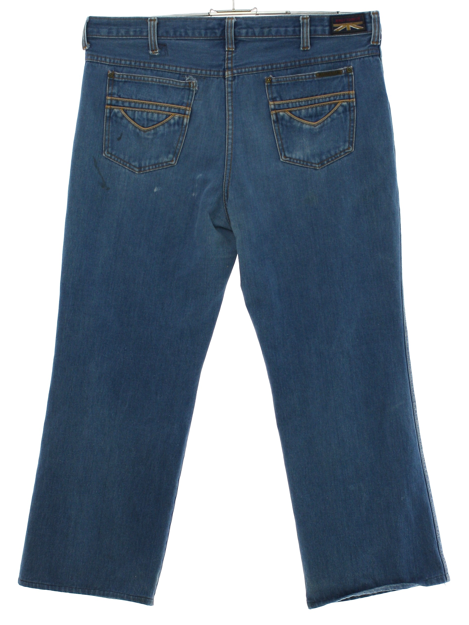 Eighties Vintage Pants: 80s -Crazee Wear- Mens teal, gray, black