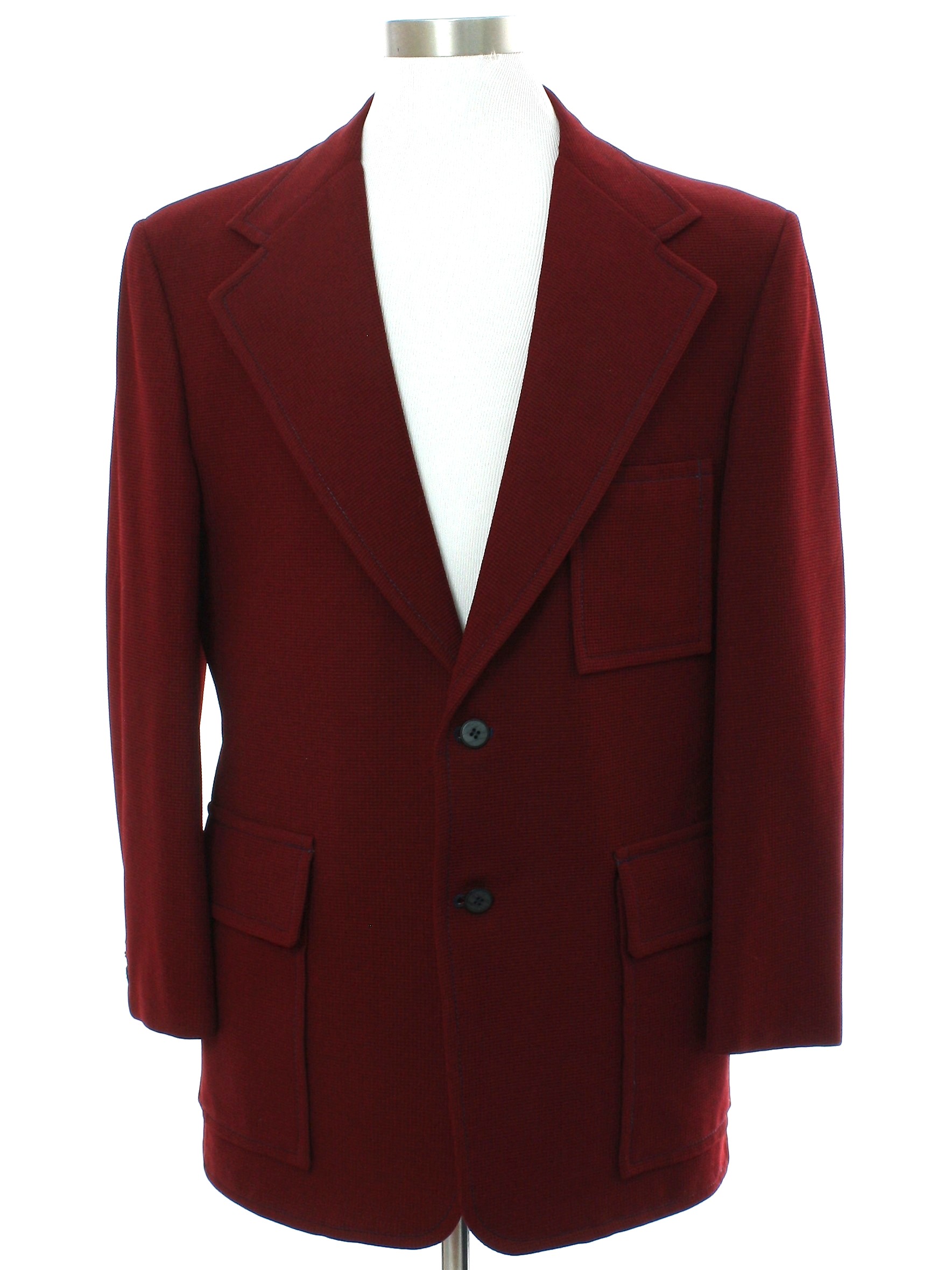 70s Jacket (Roberts Mens Shop): 70s -Roberts Mens Shop- Mens burgundy ...