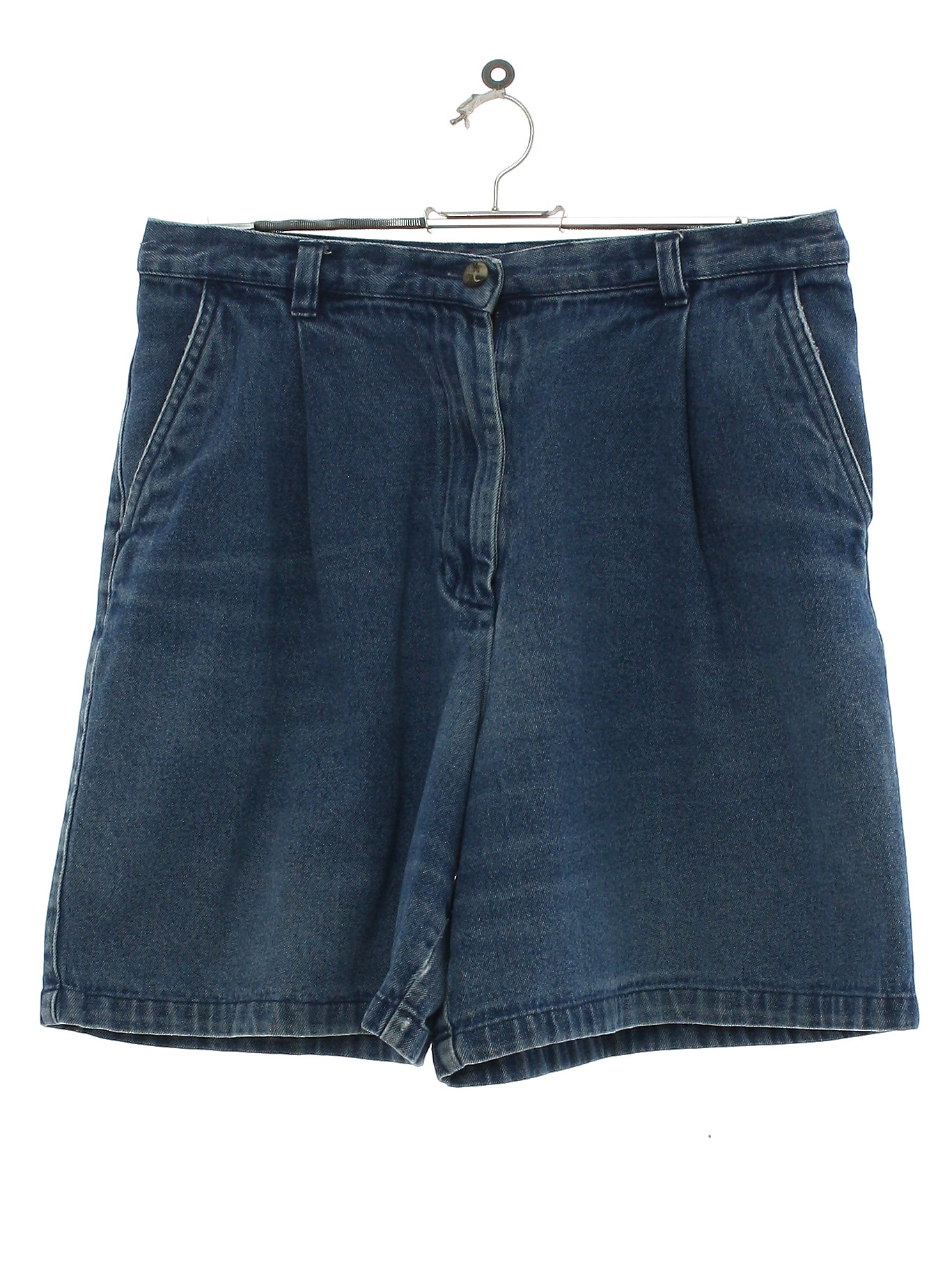 Shorts: 90s -Charter Club- Womens slightly faded and worn blue cotton ...