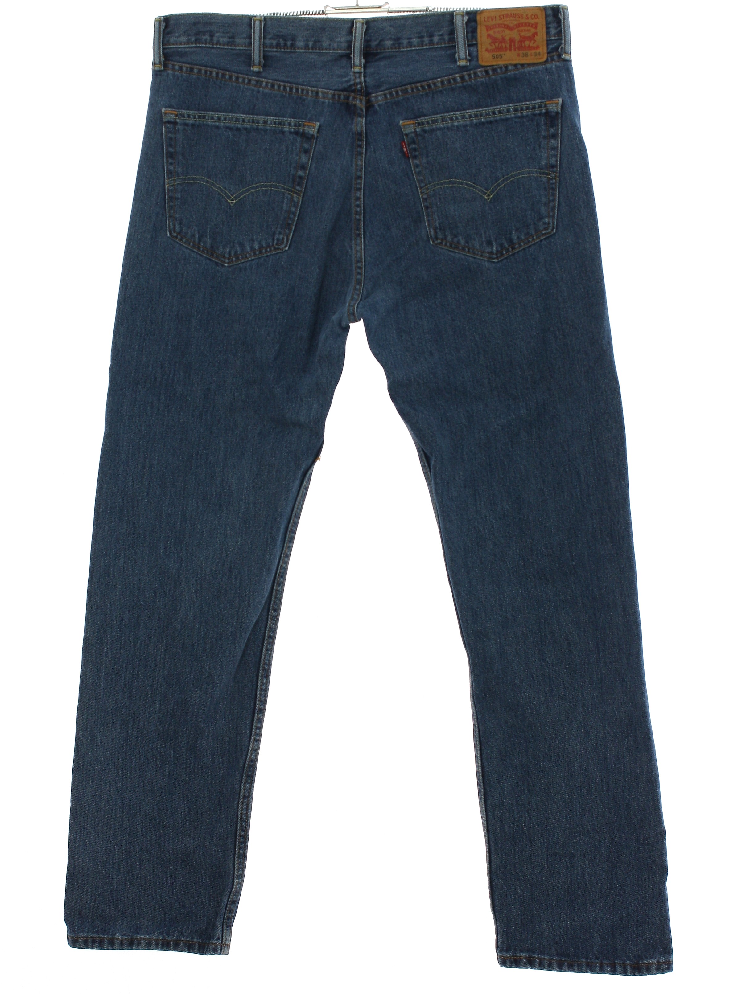 Pants: 90s (2014) -Levis 505s- Mens dark blue background cotton denim ...