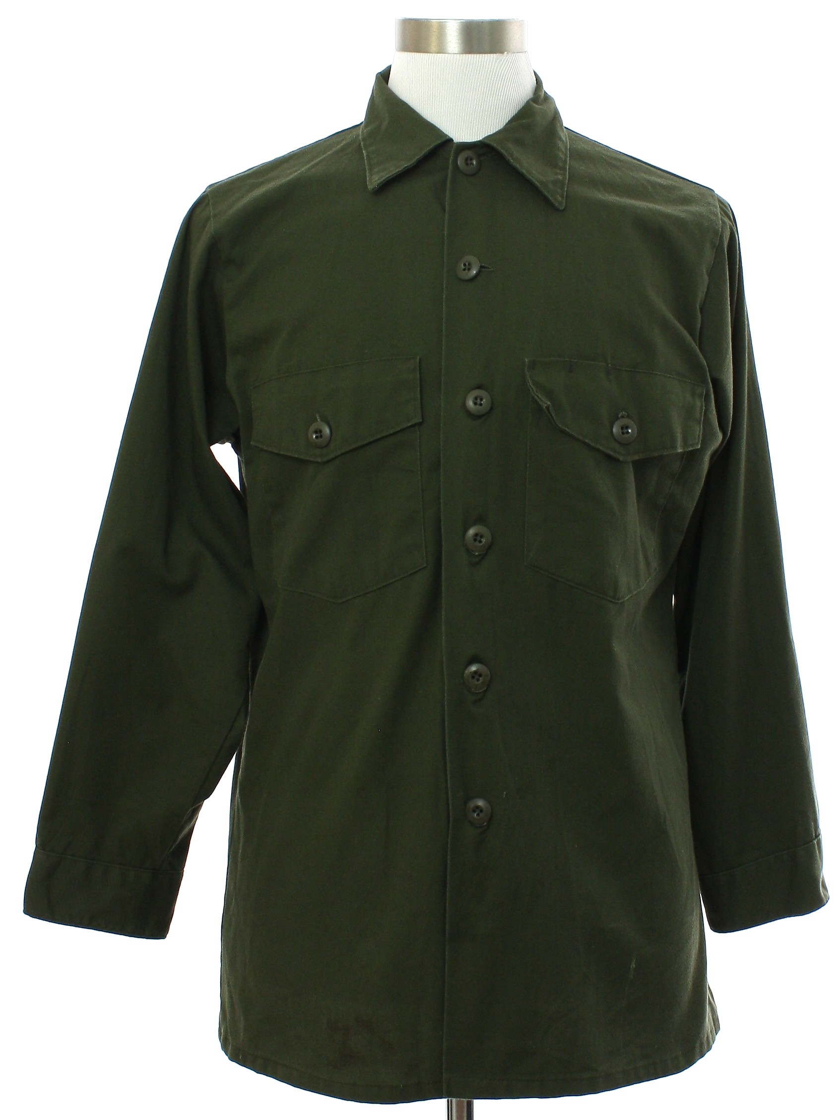 Vintage Gulf Apparel Sixties Shirt: 60s -Gulf Apparel- Mens olive green ...