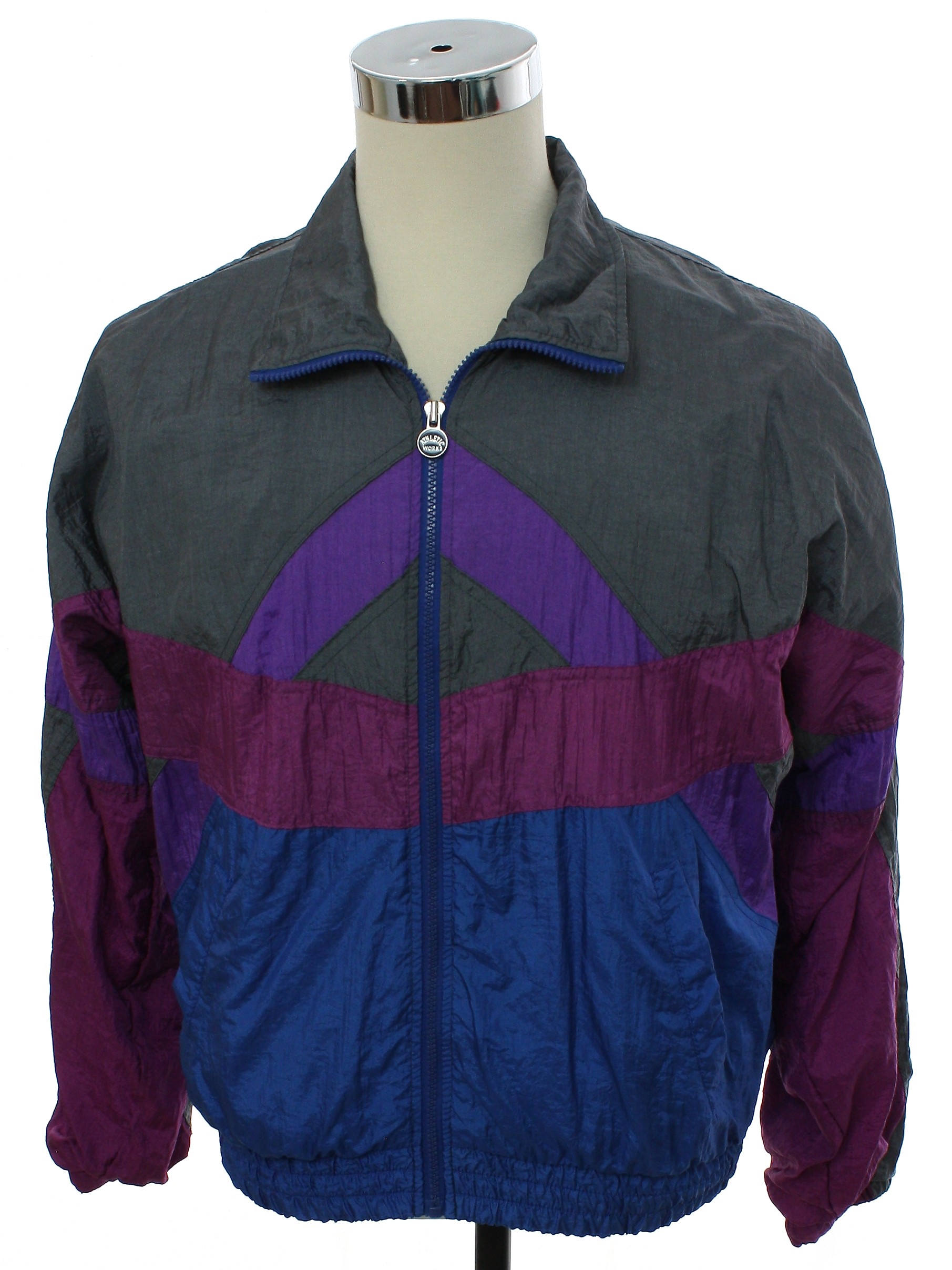 1980's Jacket (Athletic Works): 80s -Athletic Works- Mens gray, purple ...